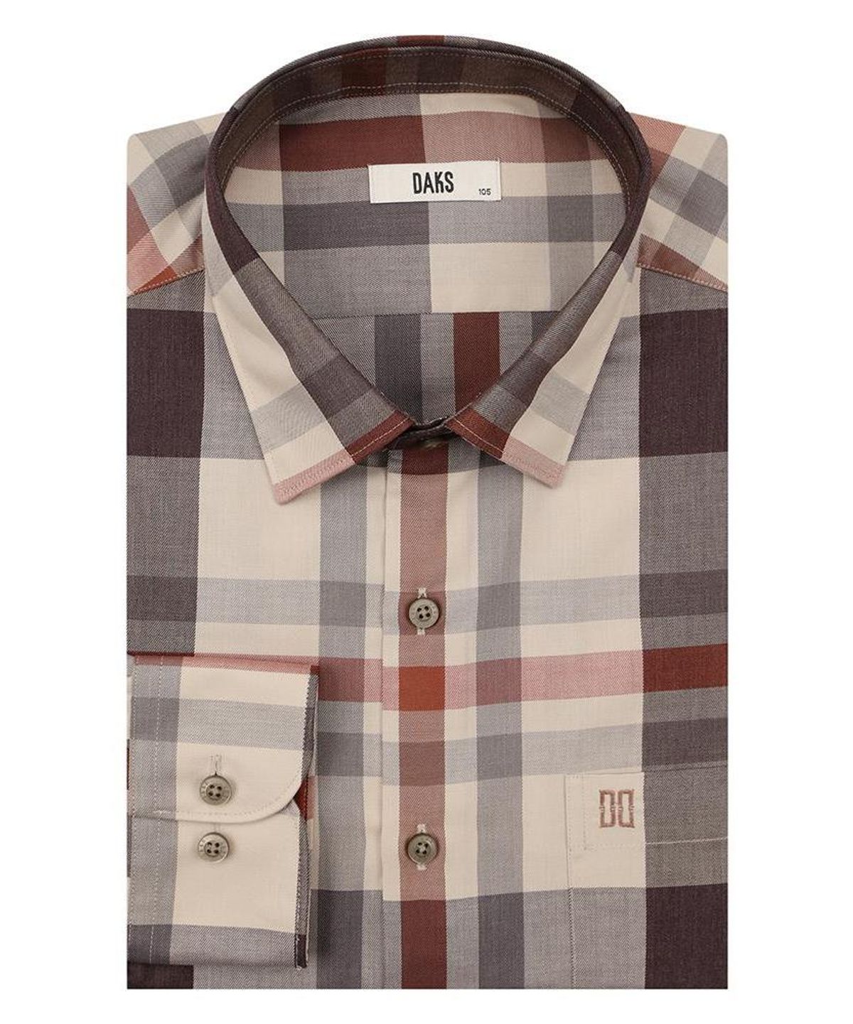 닥스셔츠(DAKS SHIRTS) 면혼방 체크 셔츠 레귤러핏 베이지_DMA3SHCL130I1