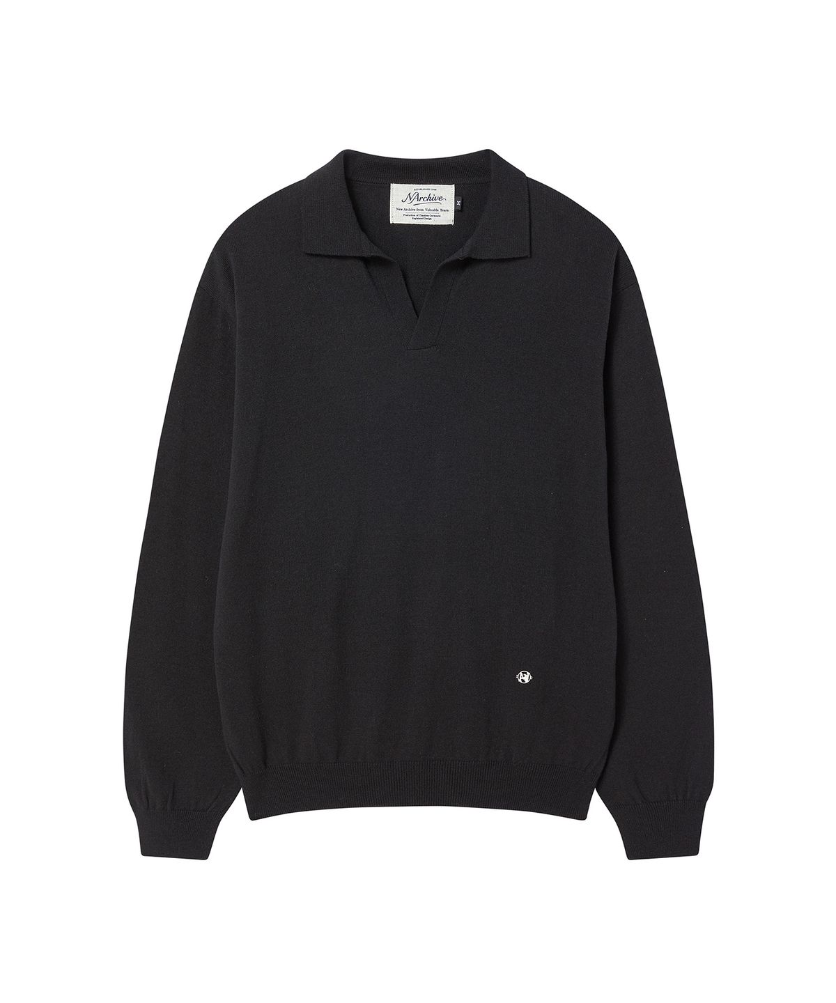 비욘드클로젯(BEYOND CLOSET) [COLLECTION LINE] 파인 울 피트 카라 니트 블랙
