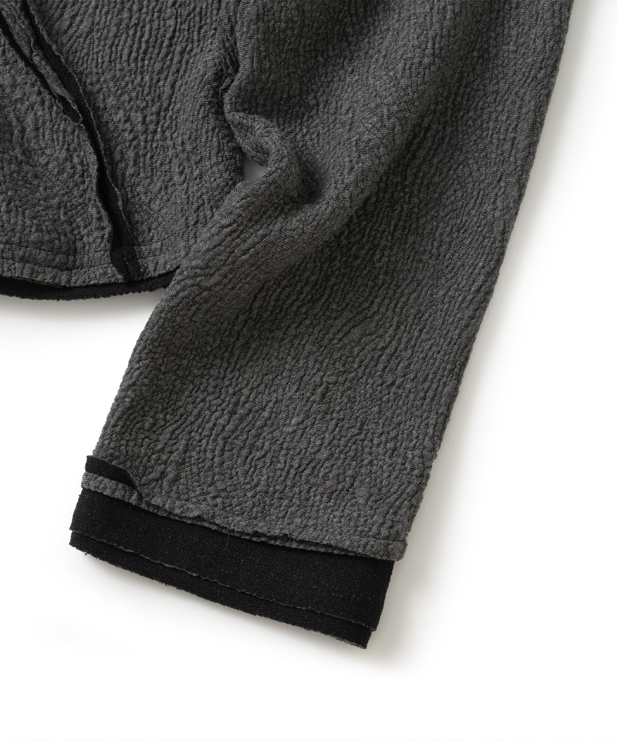낫포너드(NOT4NERD) Raw Edge Reverse Gauze Panel Zip Up - Charcoal