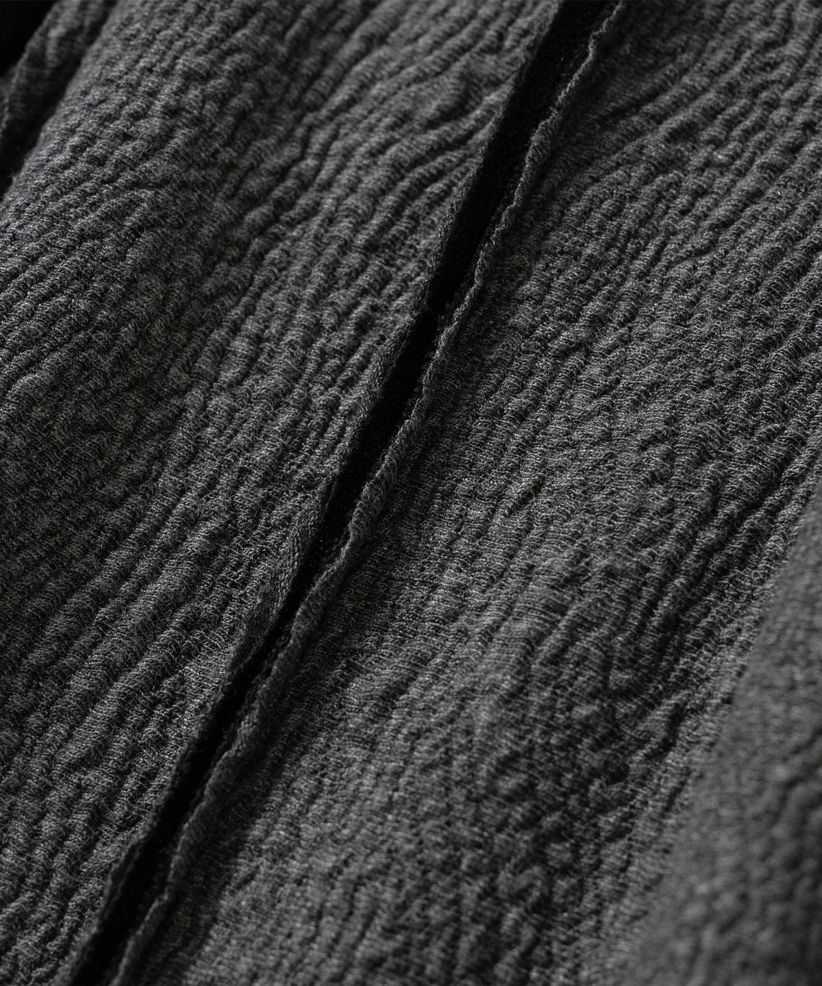 낫포너드(NOT4NERD) Raw Edge Reverse Gauze Panel Zip Up - Charcoal