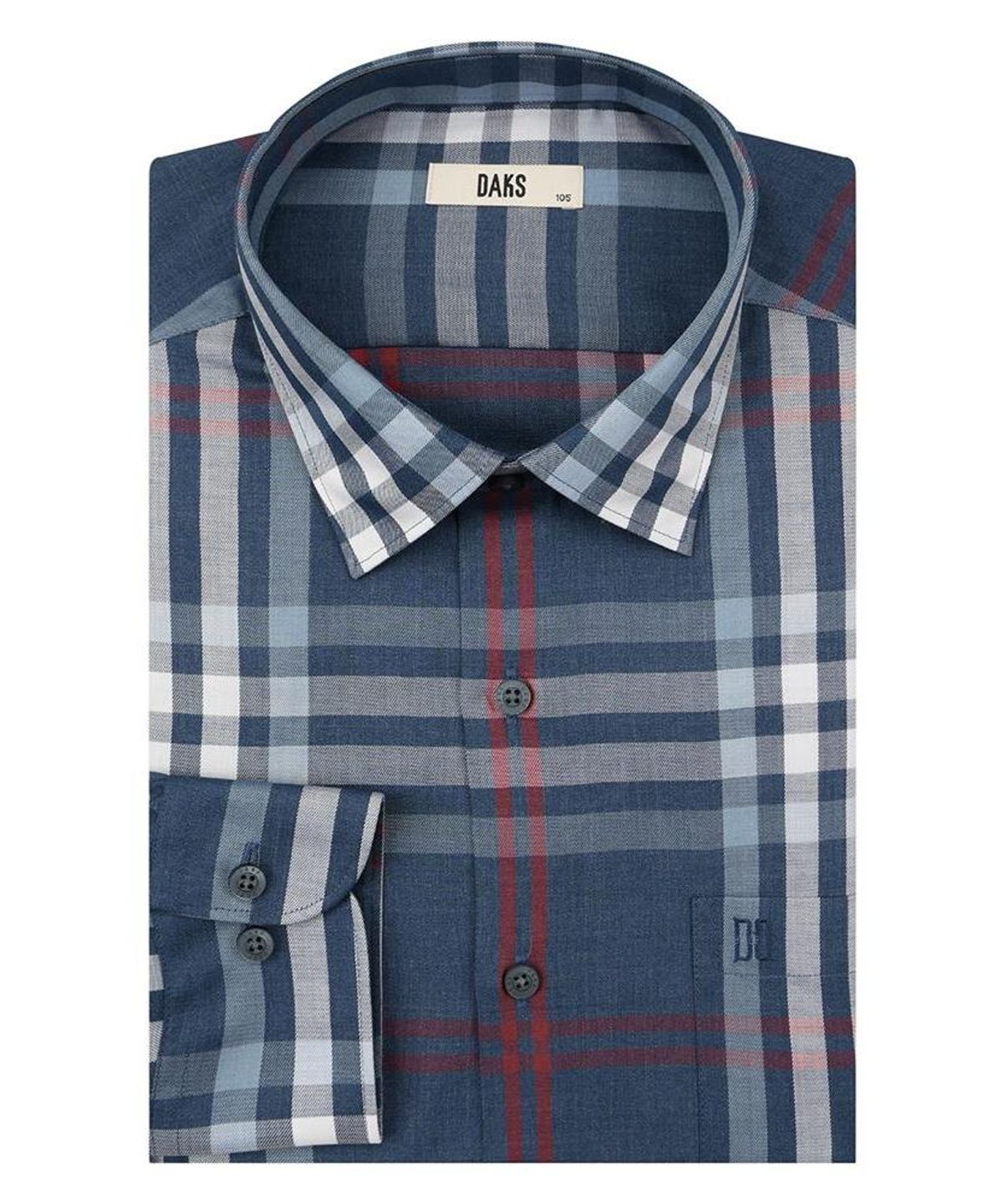 닥스셔츠(DAKS SHIRTS) 면혼방 체크 셔츠 레귤러핏 네이비_DMA3SHCL131N1
