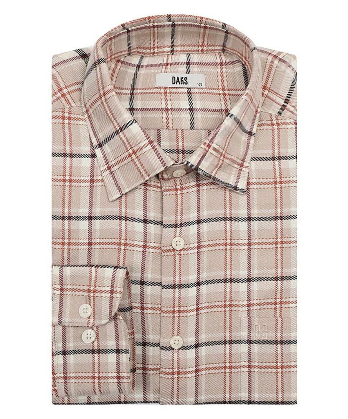 닥스셔츠(DAKS SHIRTS) 이지케어 폴리혼방 체크셔츠 레귤러핏 베이지_DLW2SHCL412I1