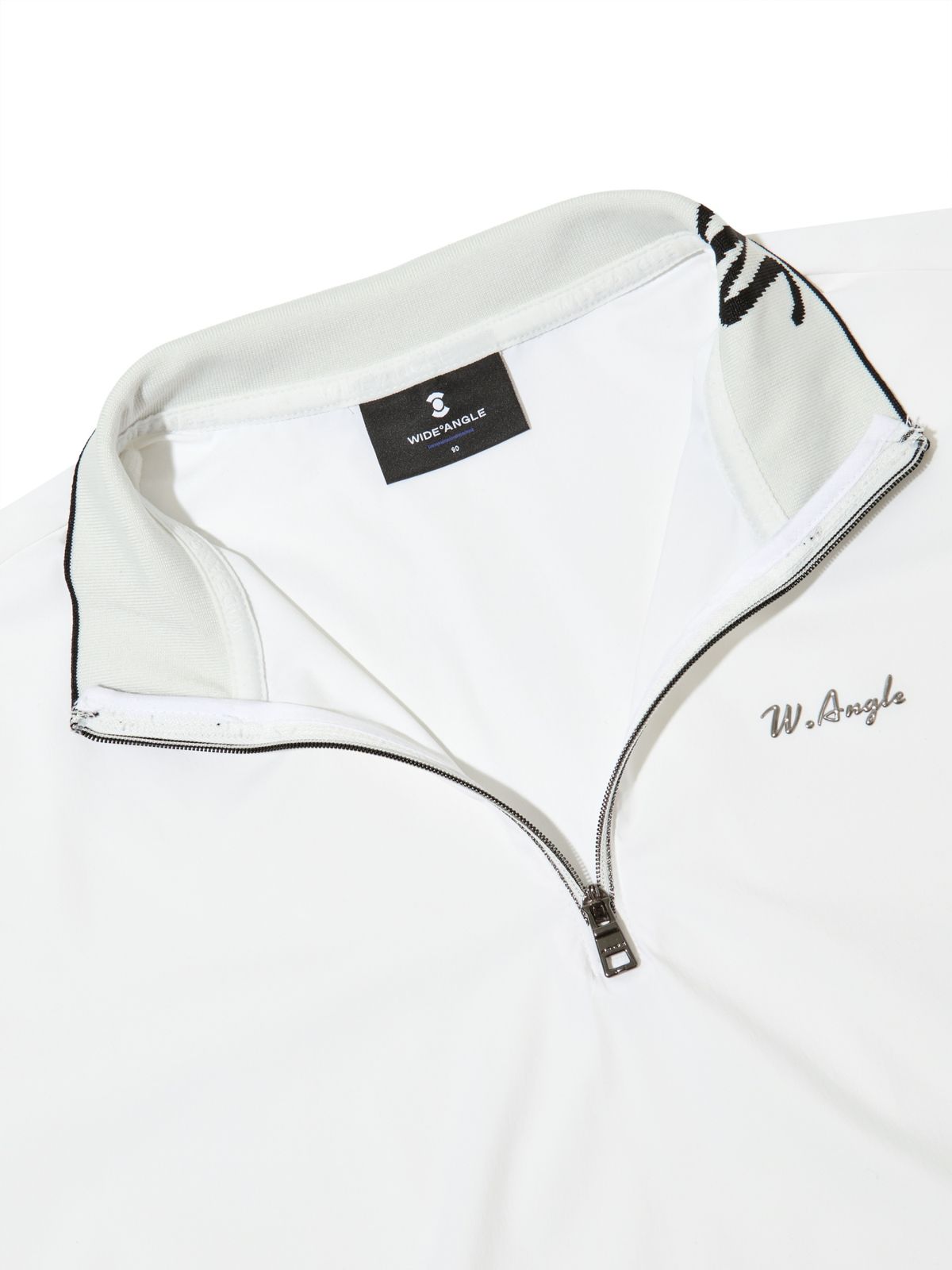 와이드앵글(WIDEANGLE) TO 밑단 변형 우븐 모크넥 티셔츠 L_Off White