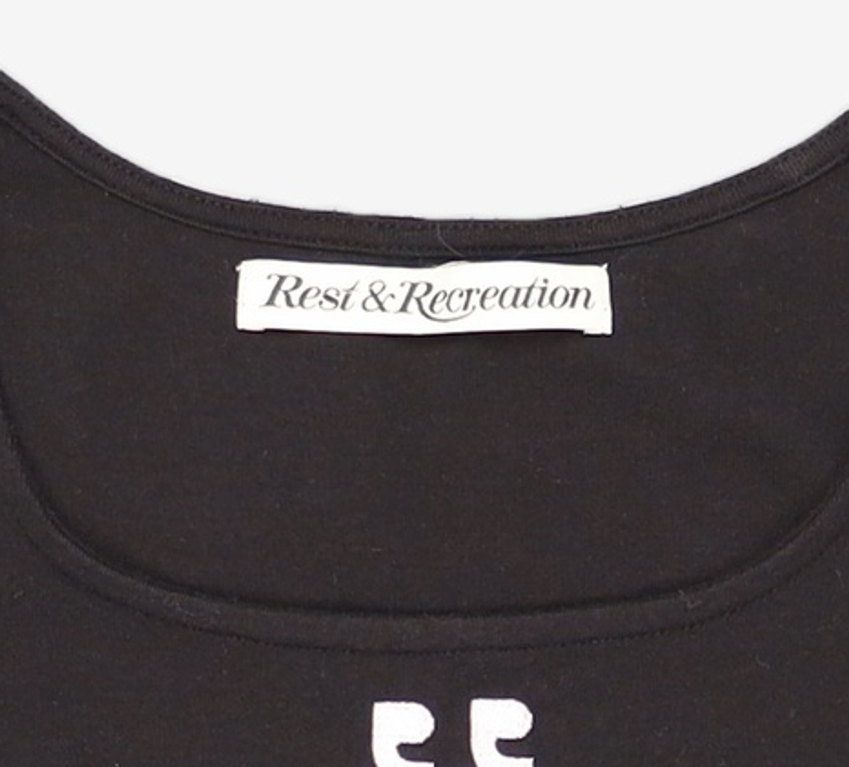 레스트앤레크레이션(REST&RECREATION) RR SQUARE NECK TOP - BLACK FREE