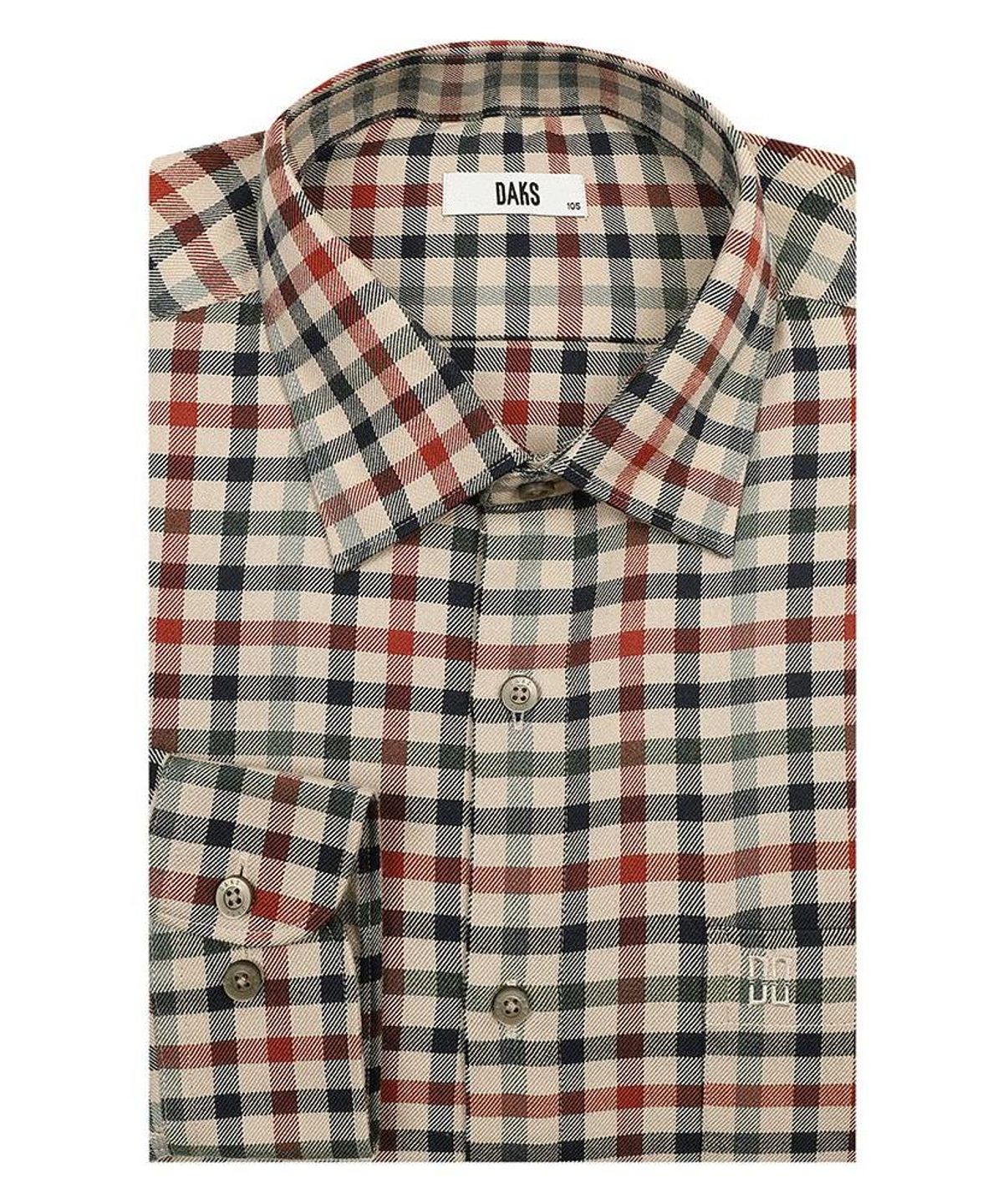 닥스셔츠(DAKS SHIRTS) 이지케어 폴리혼방 체크셔츠 레귤러핏 베이지_DLW2SHCL420I1