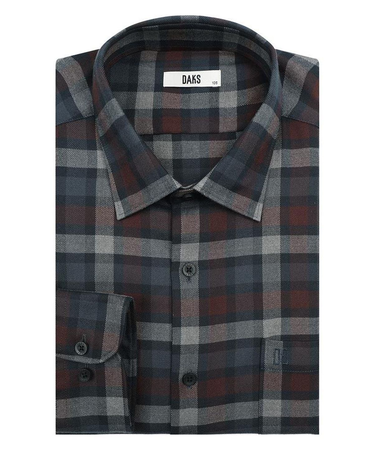 닥스셔츠(DAKS SHIRTS) 이지케어 폴리혼방 체크셔츠 레귤러핏 그레이_DLW2SHCL423G1