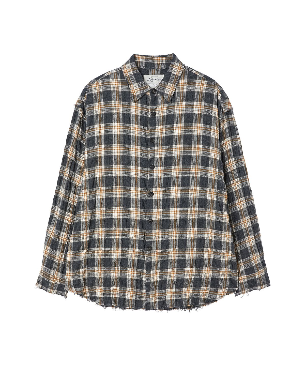 비욘드클로젯(BEYOND CLOSET) [COLLECTION LINE] 컷팅 디테일 체크 셔츠 멀티