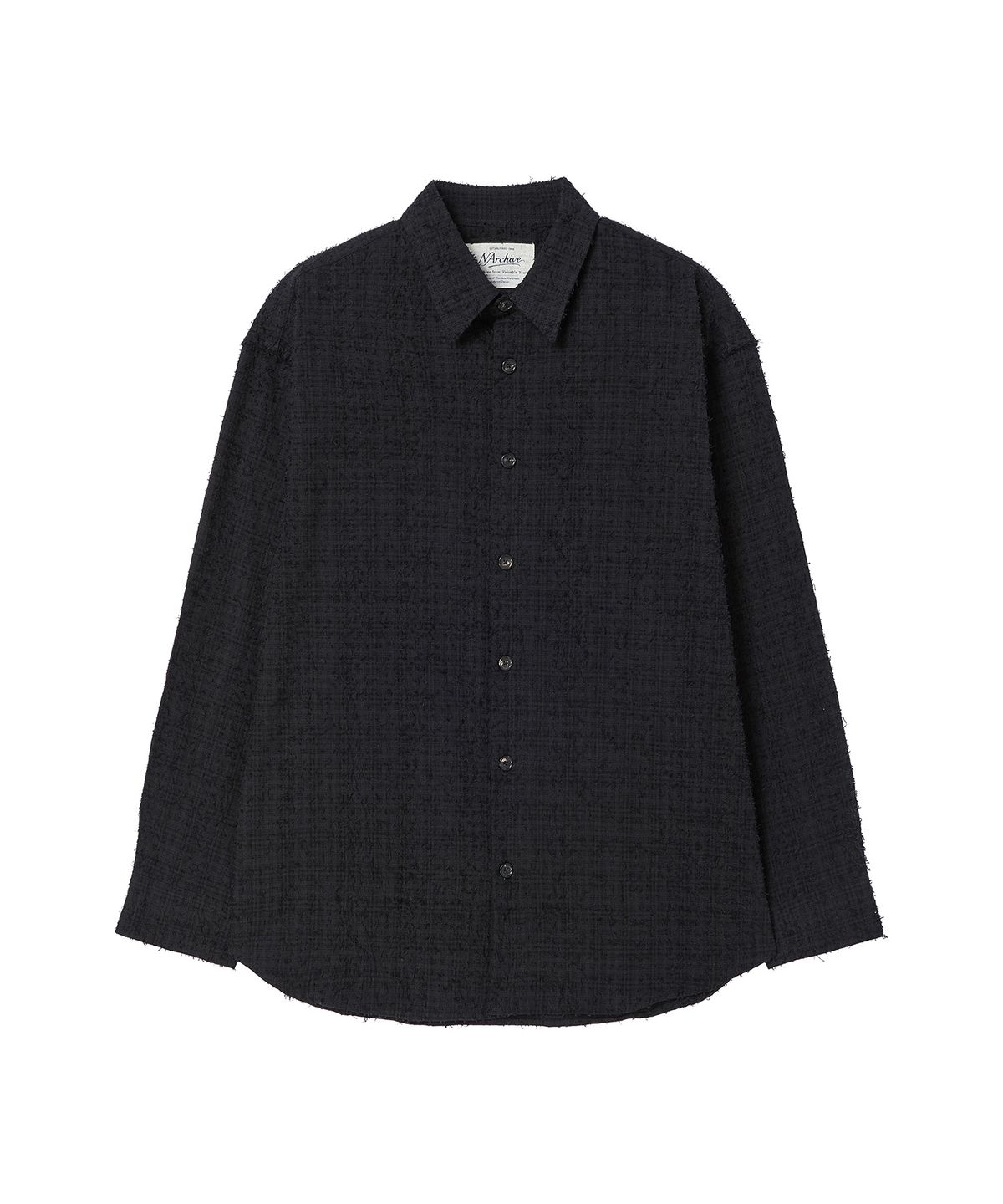 비욘드클로젯(BEYOND CLOSET) [COLLECTION LINE] 아티잔 브러쉬드 체크 셔츠 블랙