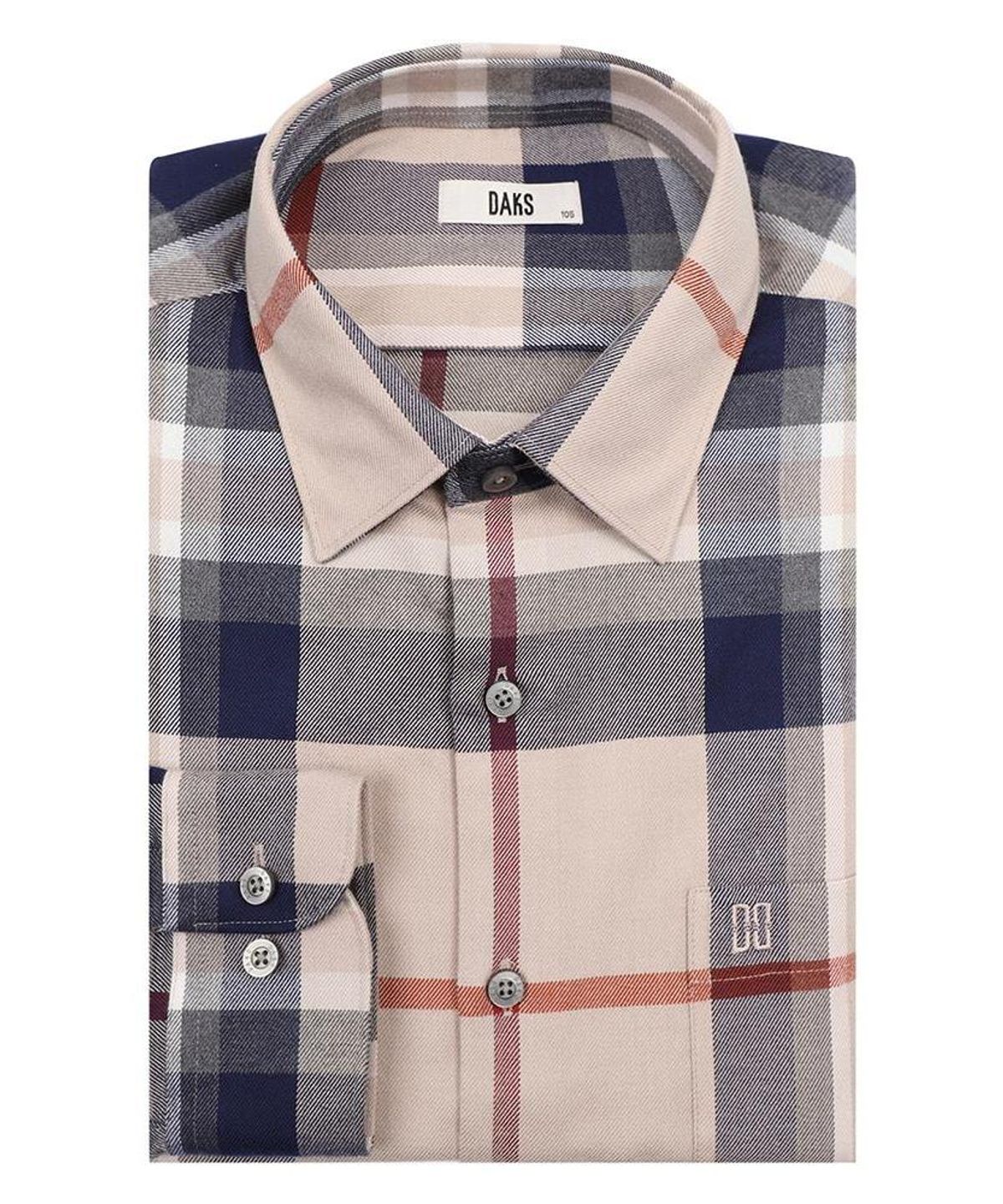 닥스셔츠(DAKS SHIRTS) 이지케어 폴리혼방 체크셔츠 레귤러핏 베이지_DLW2SHCL440I1