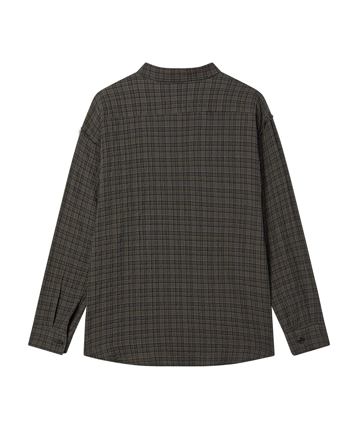 비욘드클로젯(BEYOND CLOSET) [COLLECTION LINE] 더스티 체크 릴렉스드 셔츠 카키