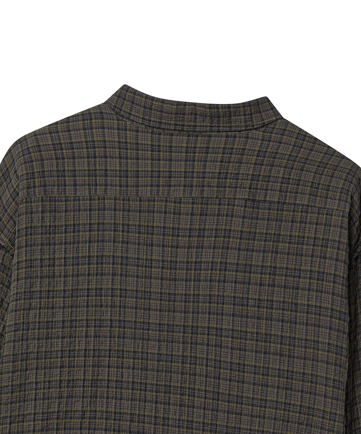 비욘드클로젯(BEYOND CLOSET) [COLLECTION LINE] 더스티 체크 릴렉스드 셔츠 카키