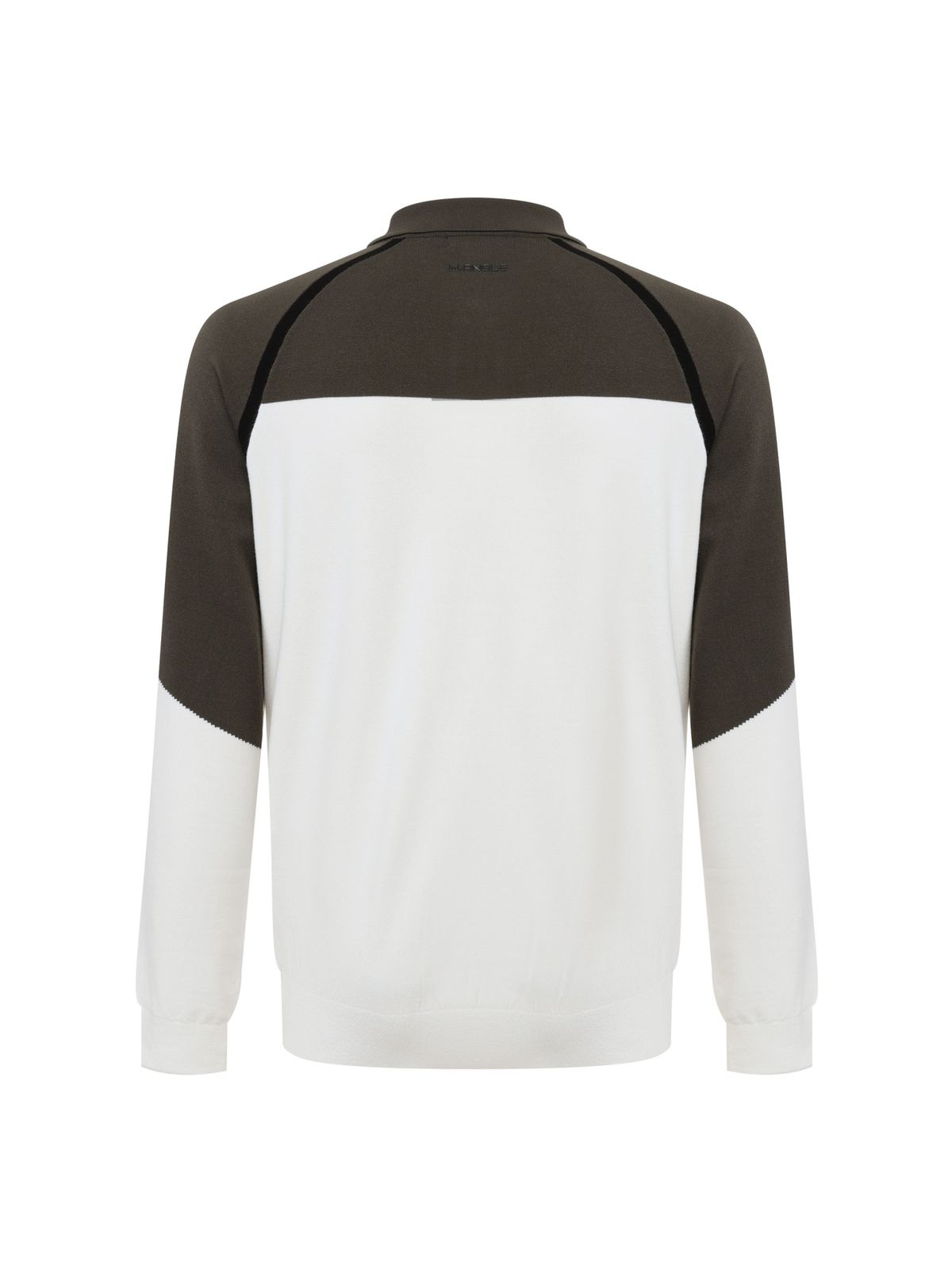 와이드앵글(WIDEANGLE) TO 배색 소매 카라 스웨터 M_Off White