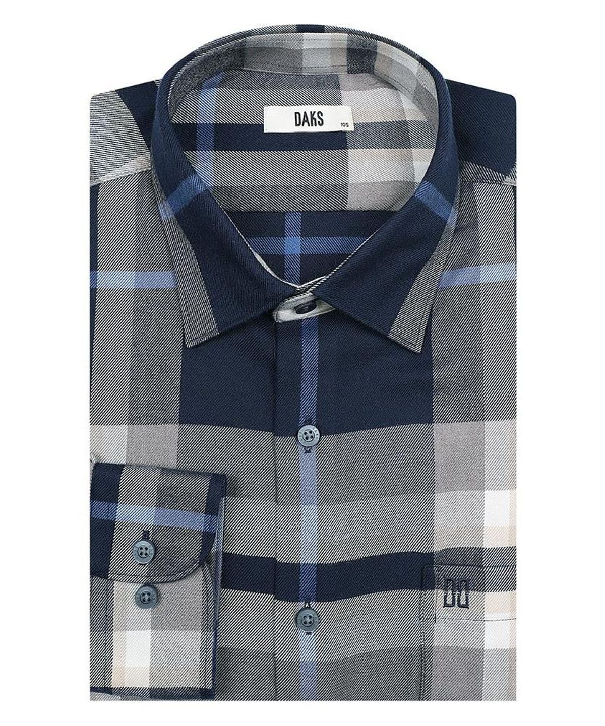 닥스셔츠(DAKS SHIRTS) 이지케어 폴리혼방 체크셔츠 레귤러핏 네이비_DLW2SHCL441N1