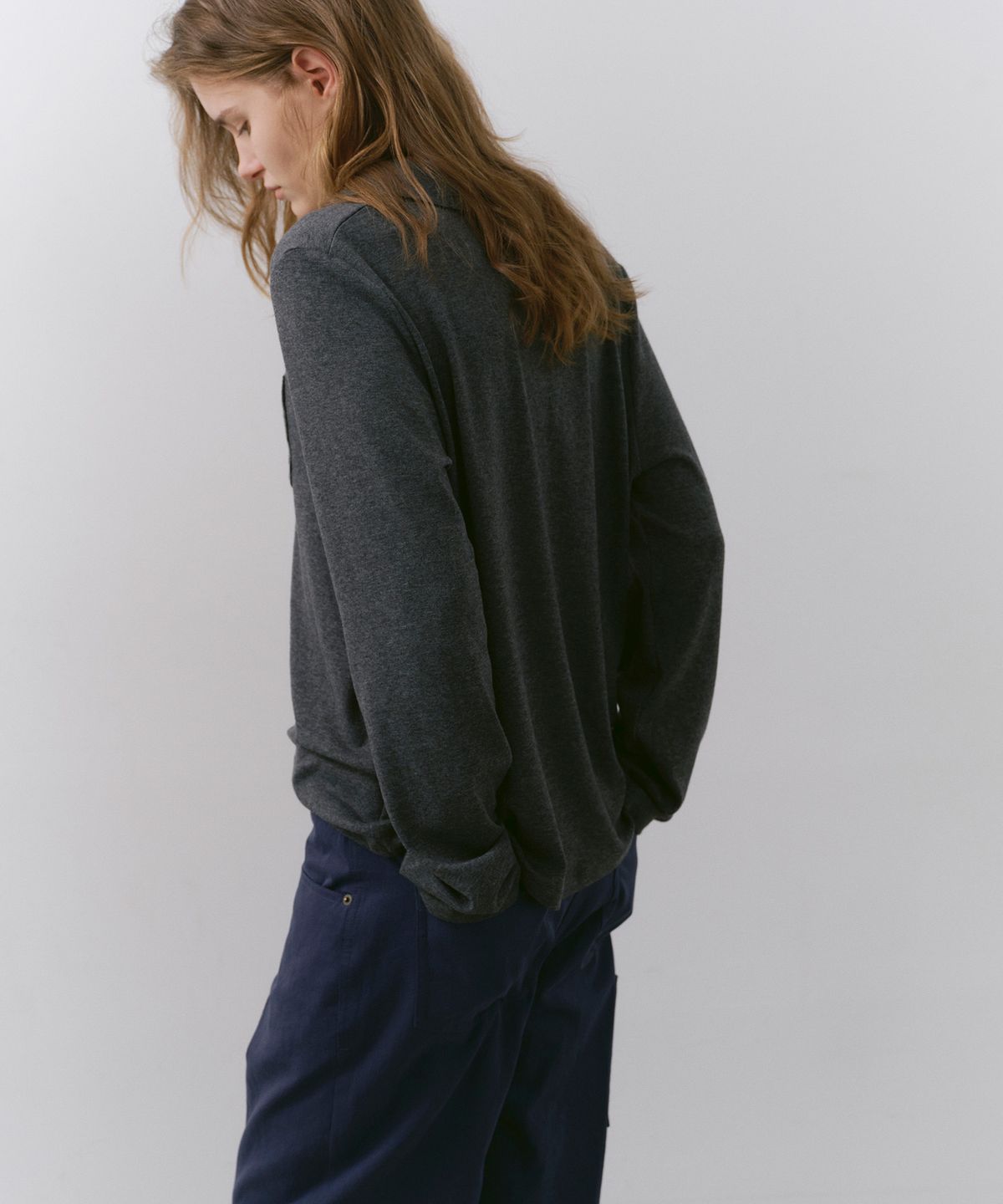 카셀(CACELE) RELAXED POLO T-SHIRT, CHARCOAL