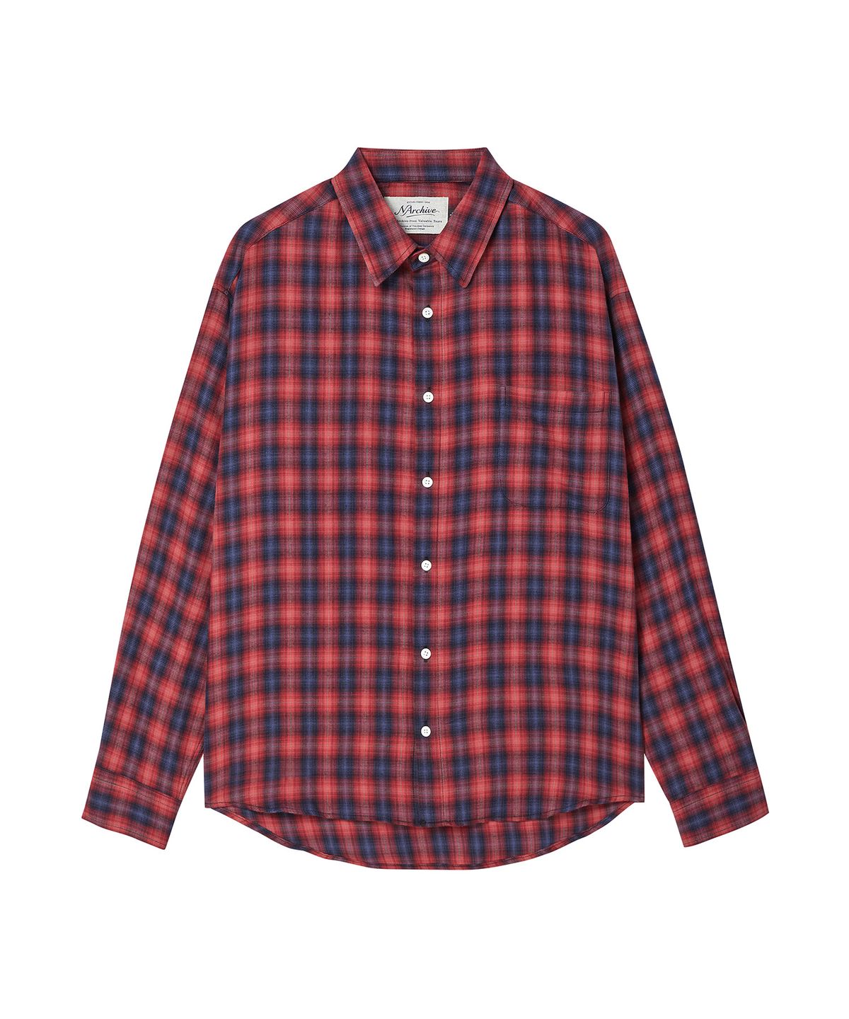 비욘드클로젯(BEYOND CLOSET) [COLLECTION LINE] 플루이드 레드 체크 셔츠