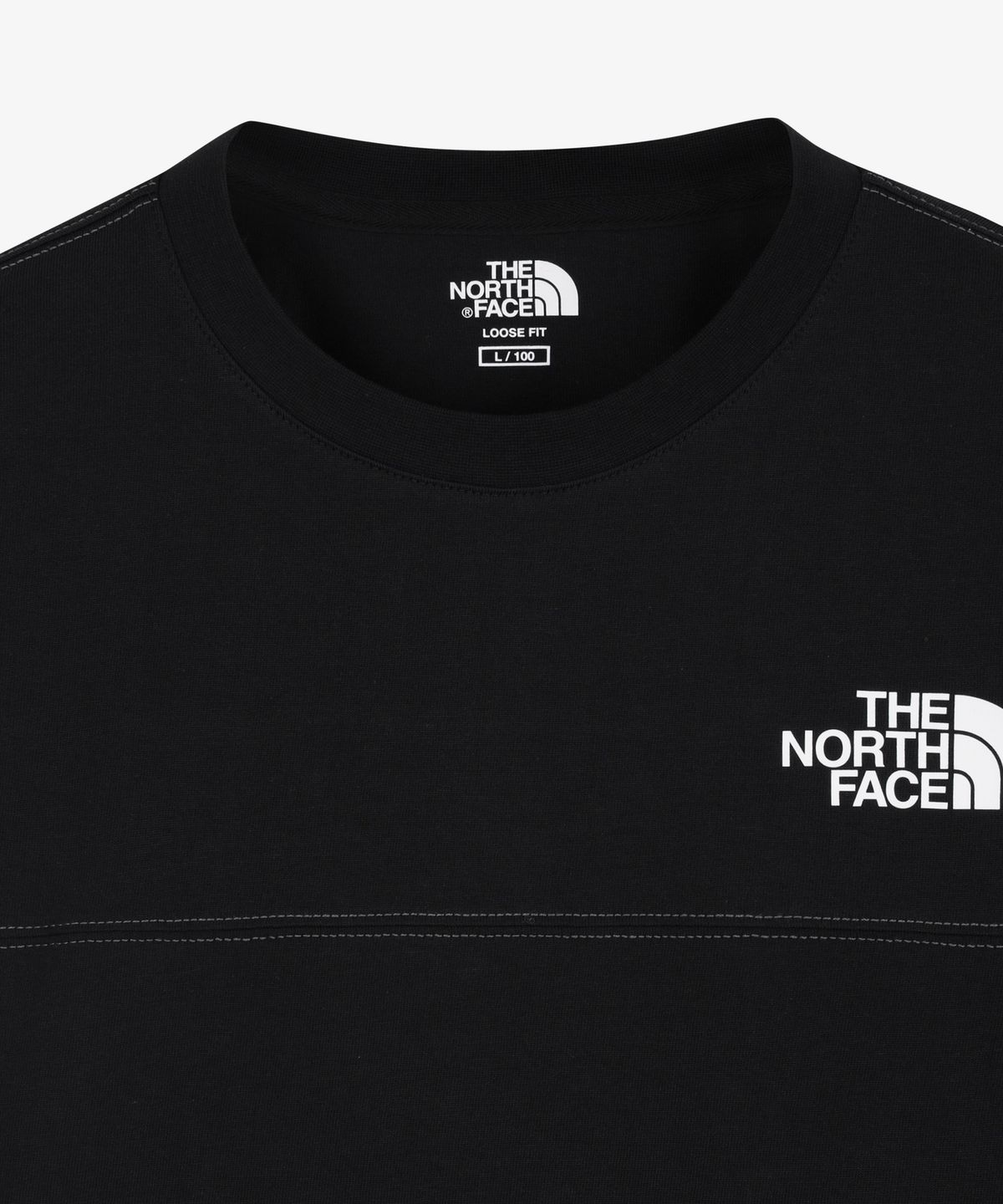 노스페이스(THE NORTH FACE) NT7TS51J 스티치 긴팔 티셔츠 BLACK