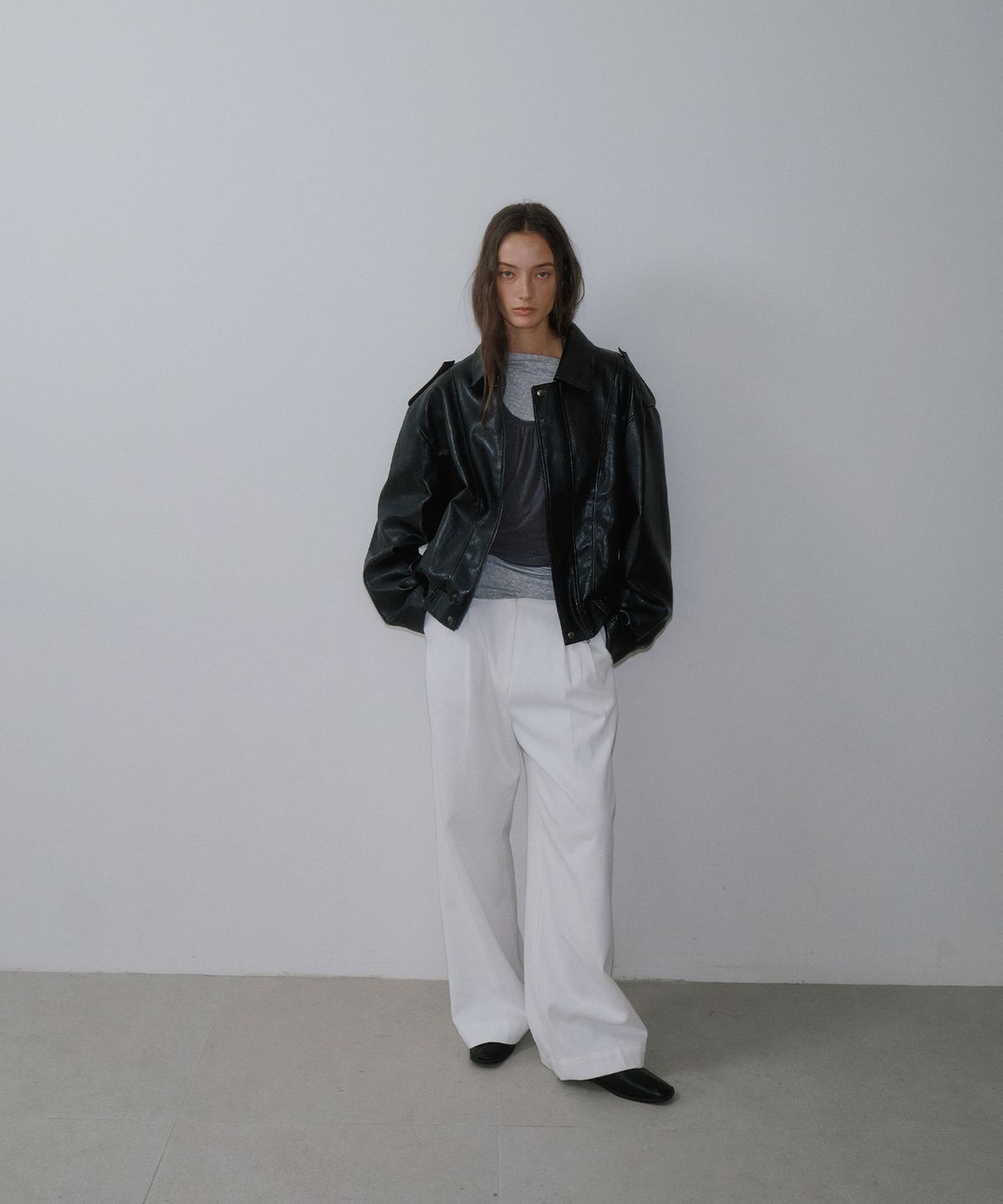 가더(GARDER) Dena Leather Blouson (Black)