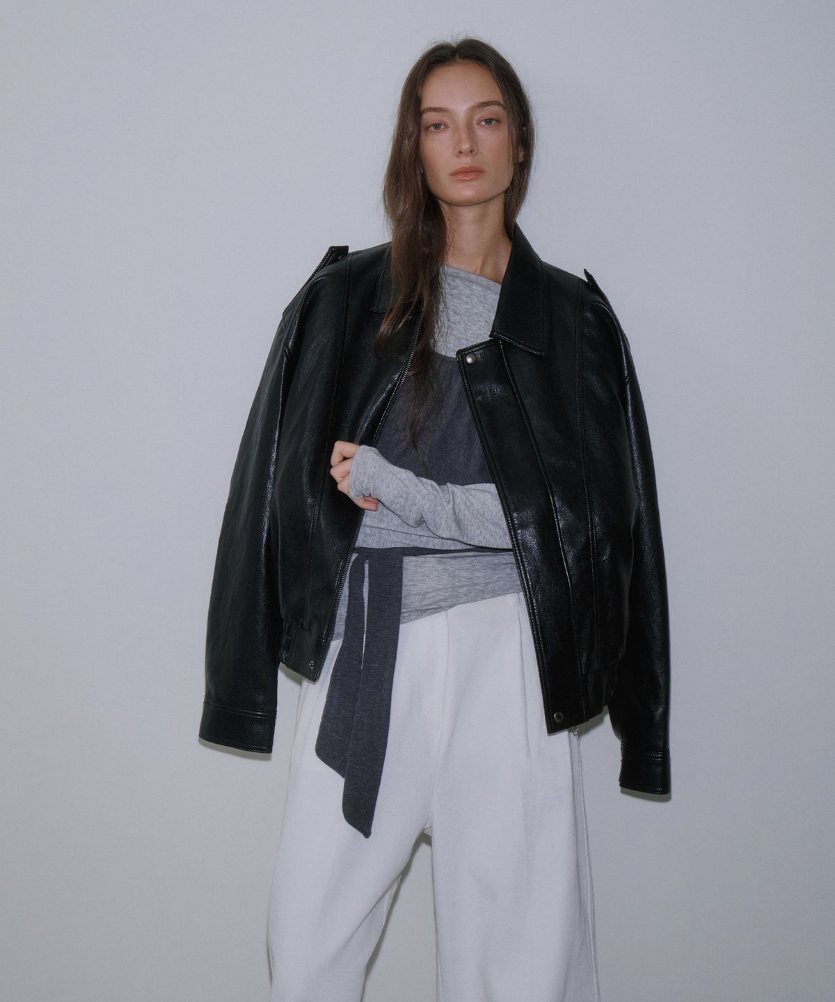 가더(GARDER) Dena Leather Blouson (Black)