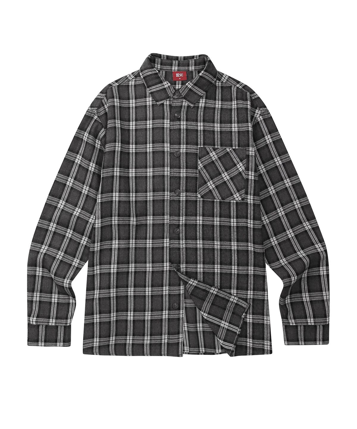 데시레드(DESIRED) 브러쉬드 오버핏 체크 셔츠-FFSK5411D09