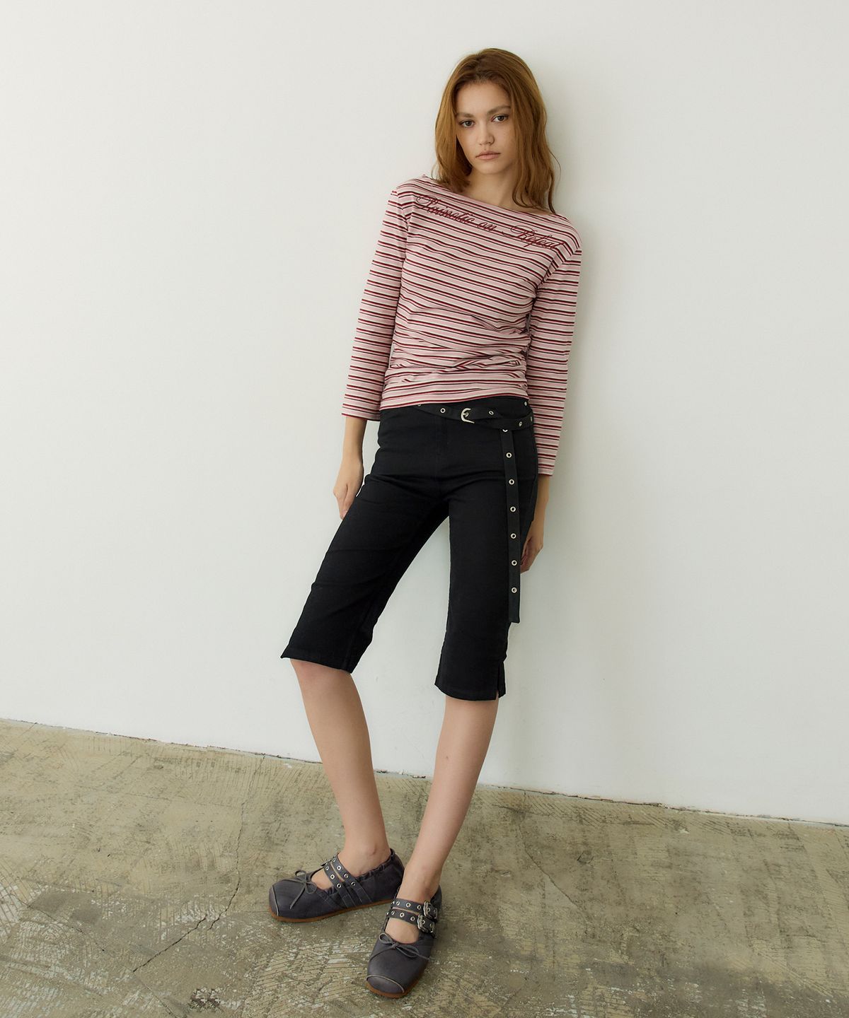 페이네틱(PAINETIC) Twist Back Stripe Tee