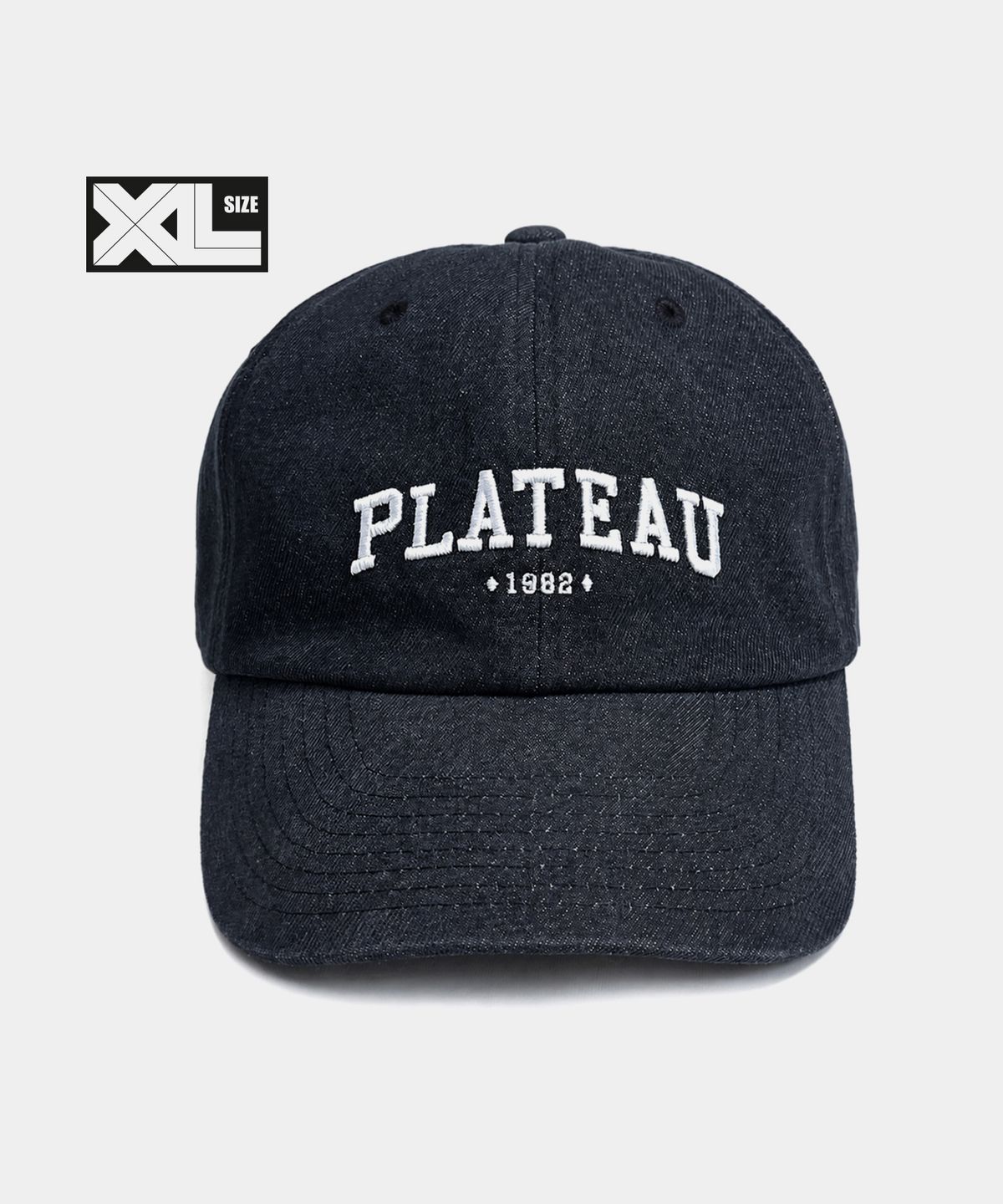 플래토(PLATEAU) 빅사이즈 워싱 볼캡 XL LST DENIM CAP BLACK