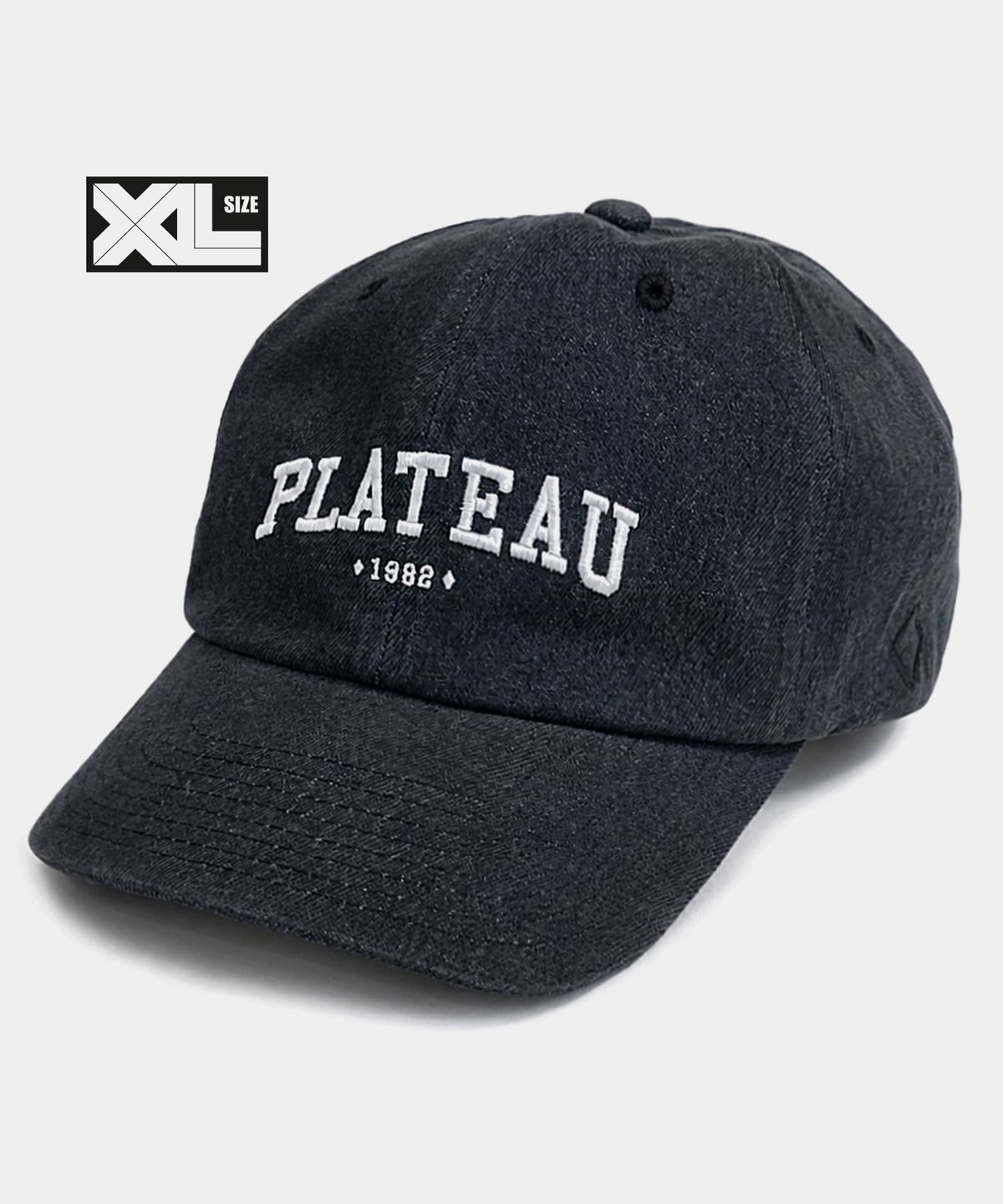 플래토(PLATEAU) 빅사이즈 워싱 볼캡 XL LST DENIM CAP BLACK