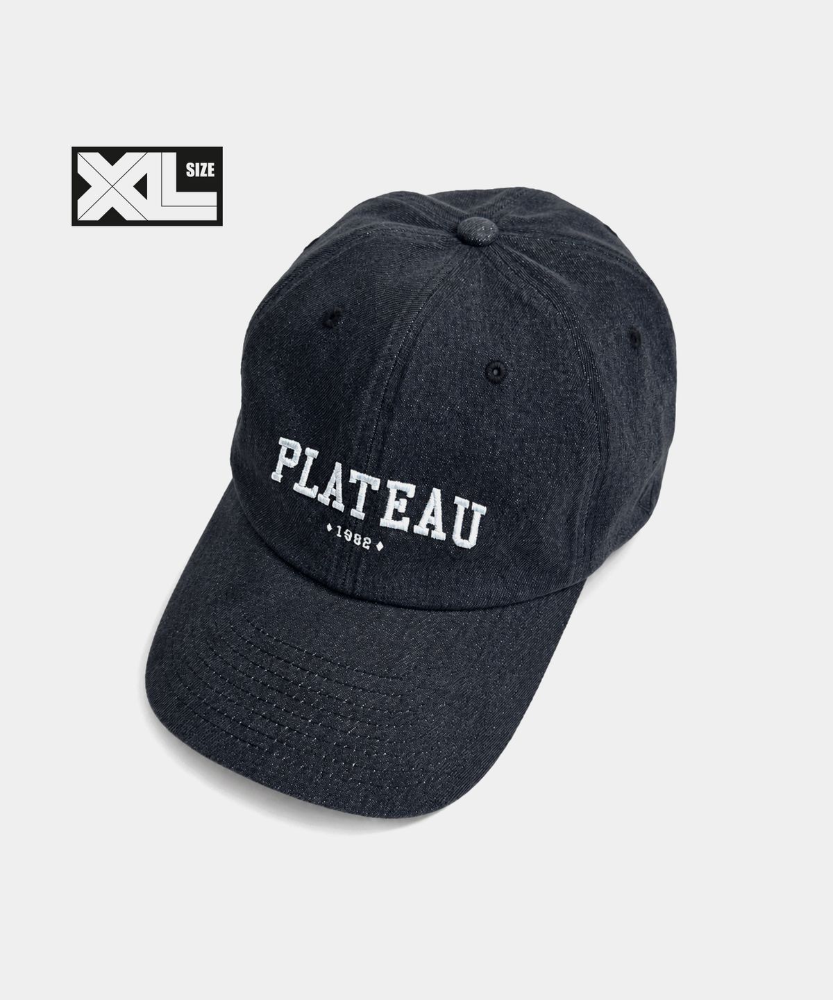 플래토(PLATEAU) 빅사이즈 워싱 볼캡 XL LST DENIM CAP BLACK