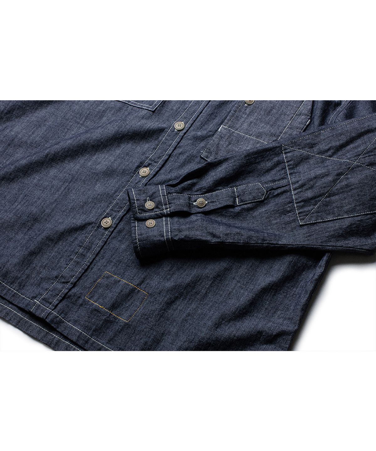 더 레스큐(THE RESQ) CHAMBRAY TEDDY OVERSHIRT [DARK INDIGO]