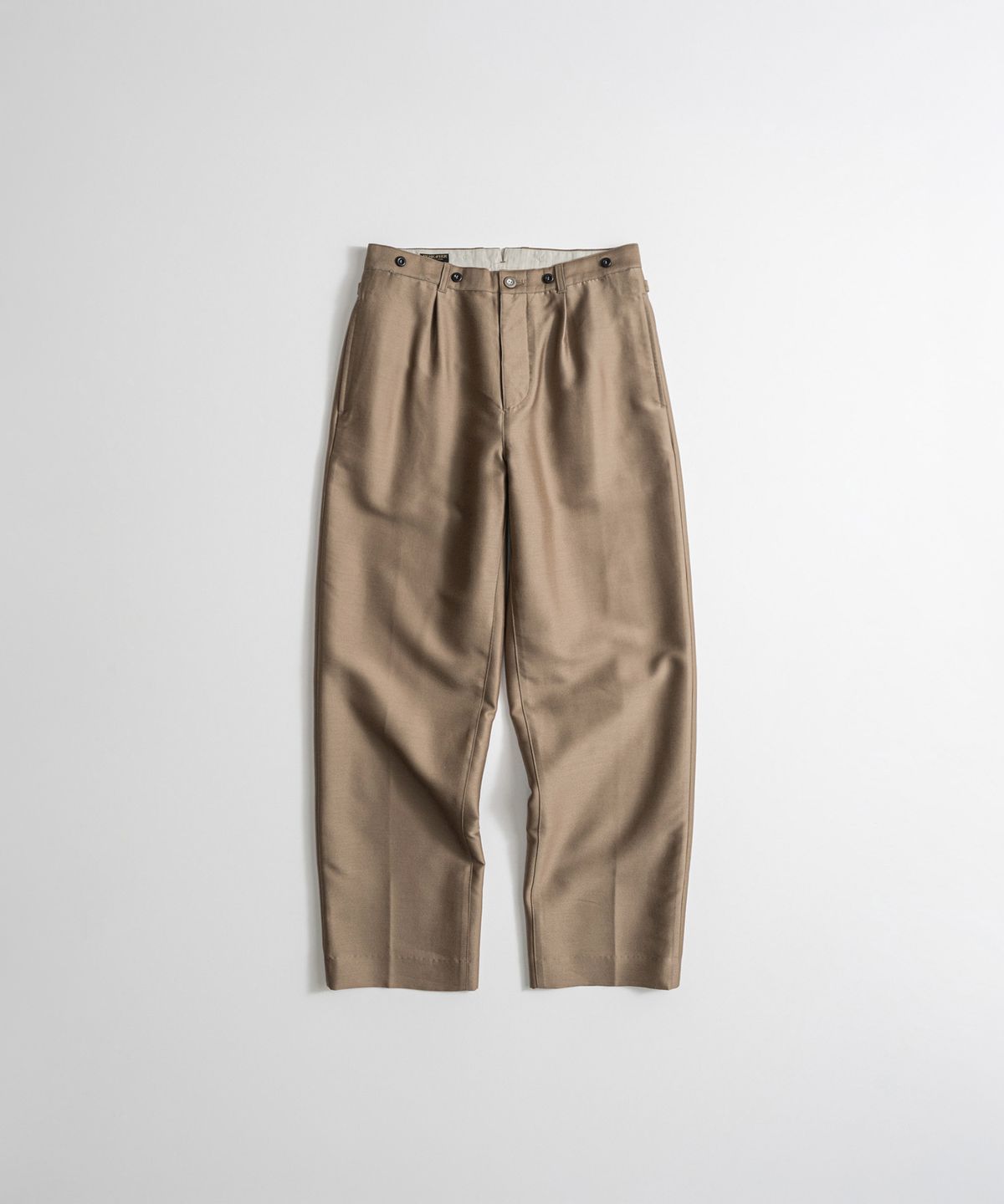 비헤비어(BEHEAVYER) SILK WOOL CLASSIC TROUSERS taupe