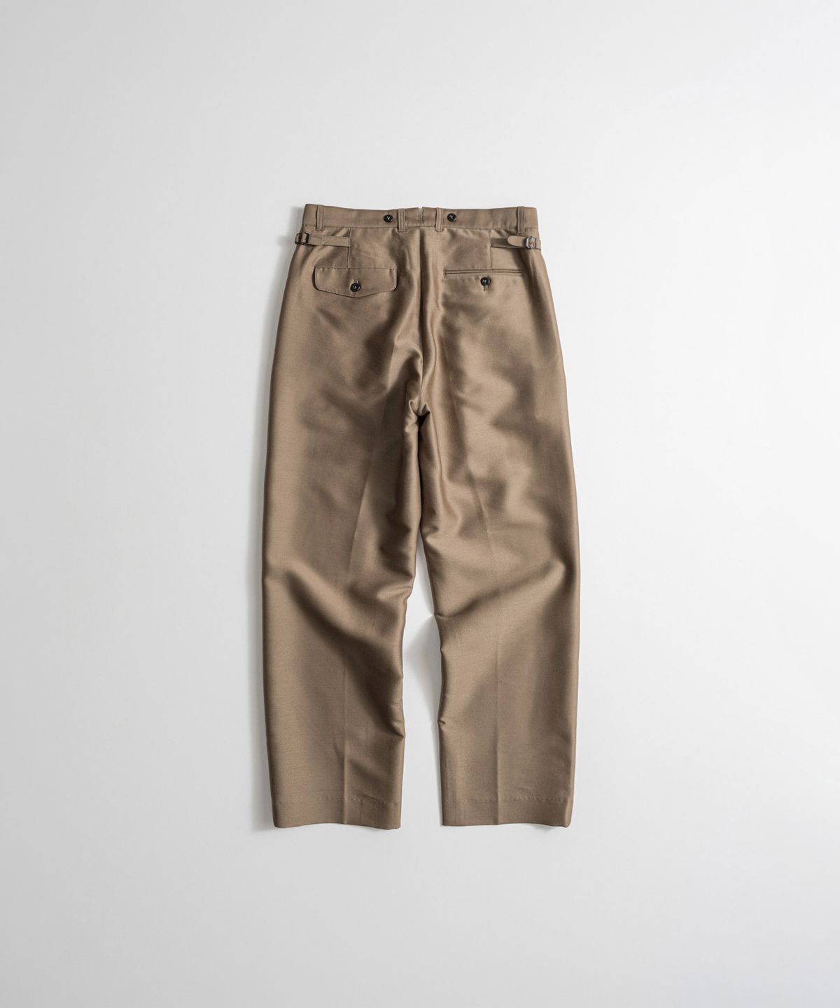 비헤비어(BEHEAVYER) SILK WOOL CLASSIC TROUSERS taupe