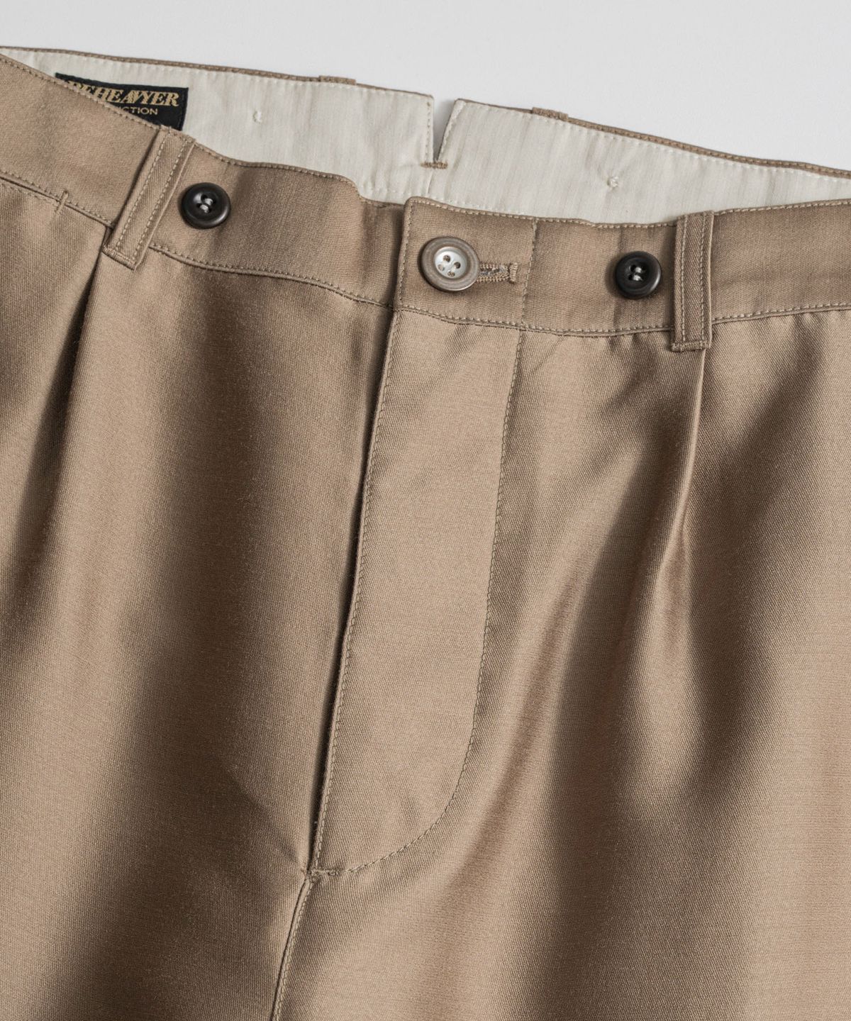 비헤비어(BEHEAVYER) SILK WOOL CLASSIC TROUSERS taupe