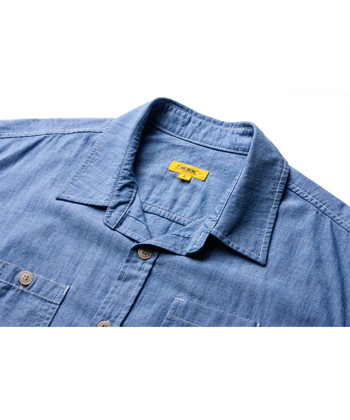 더 레스큐(THE RESQ) CHAMBRAY TEDDY OVERSHIRT [MILD INDIGO]