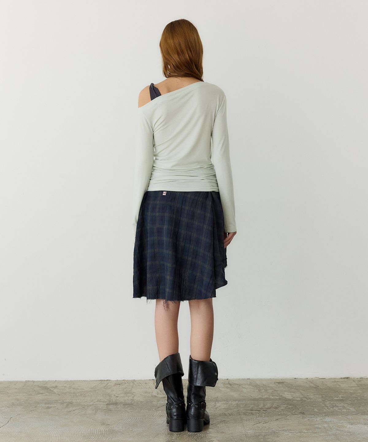 페이네틱(PAINETIC) Shirt Layer Flare Skirt (NAVY)