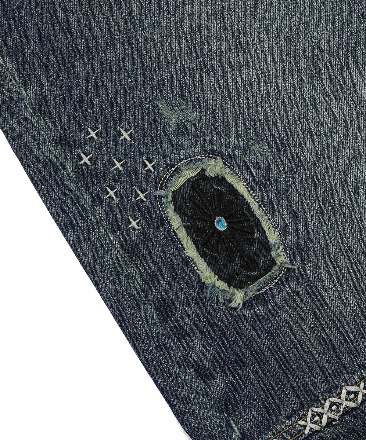 메인부스(MAINBOOTH) Repaired Denim Pants(BLUE)
