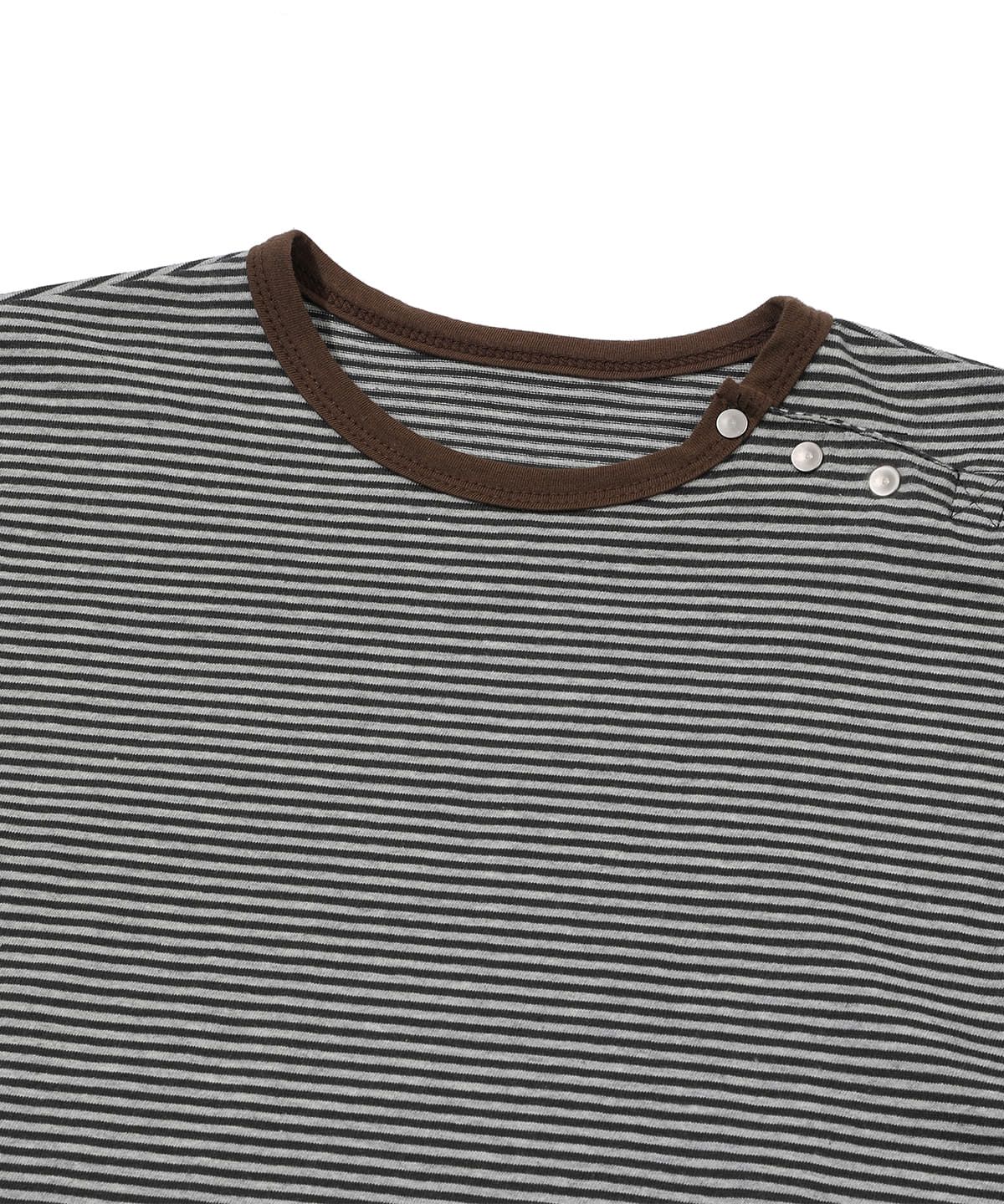 메인부스(MAINBOOTH) Layered Border T-shirt(BROWN)