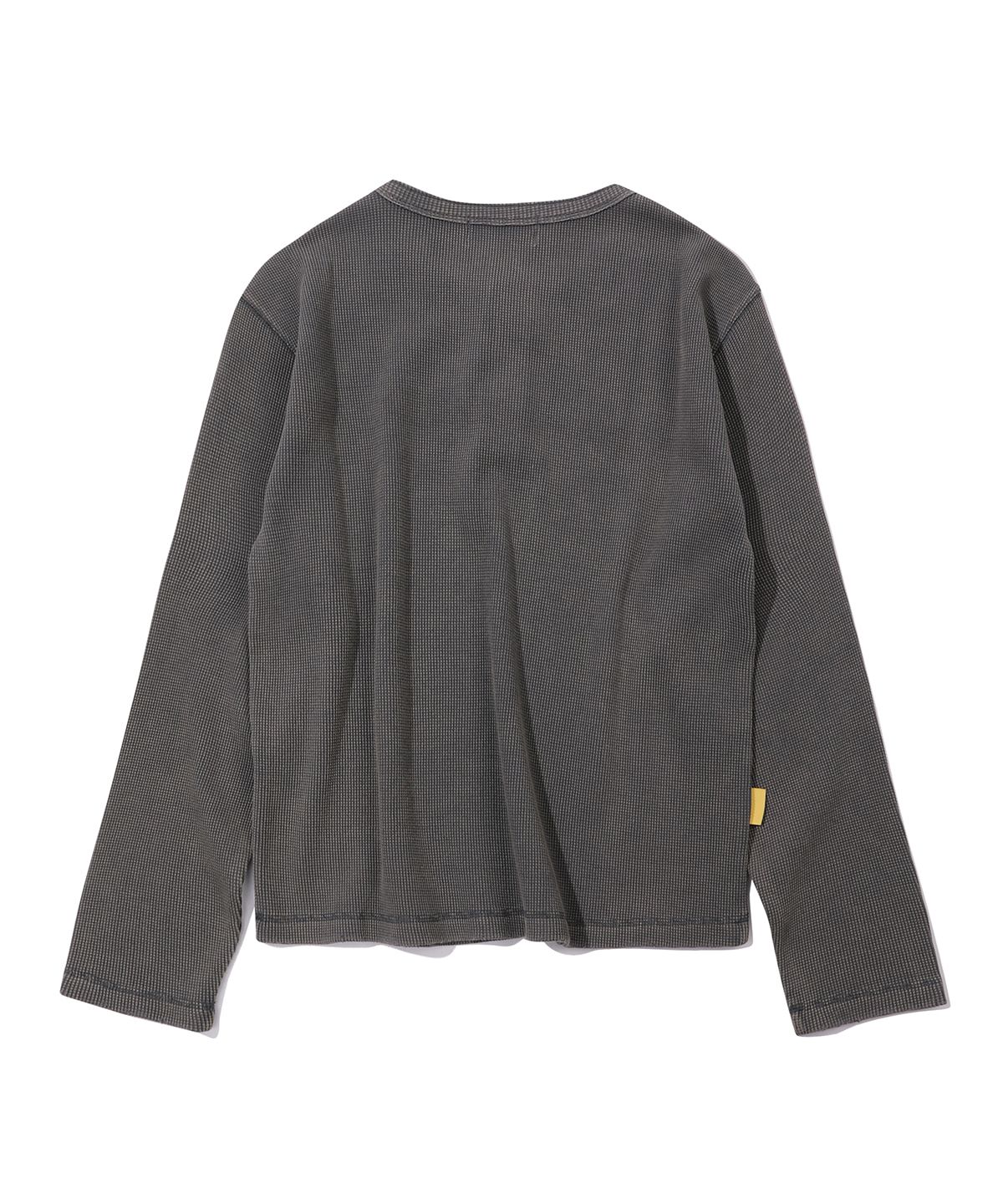 메인부스(MAINBOOTH) Washed Henley T-shirt(CHARCOAL)