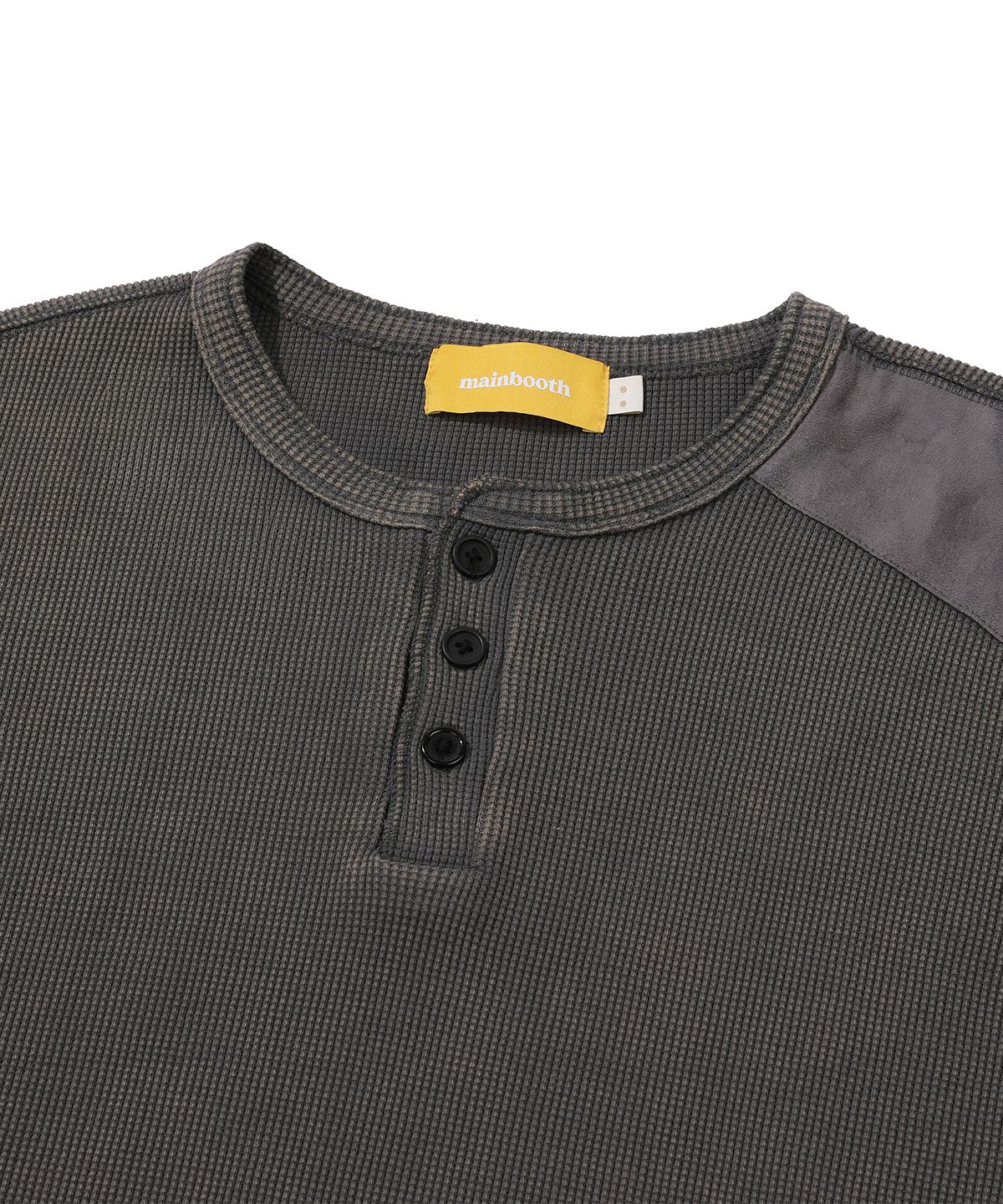 메인부스(MAINBOOTH) Washed Henley T-shirt(CHARCOAL)