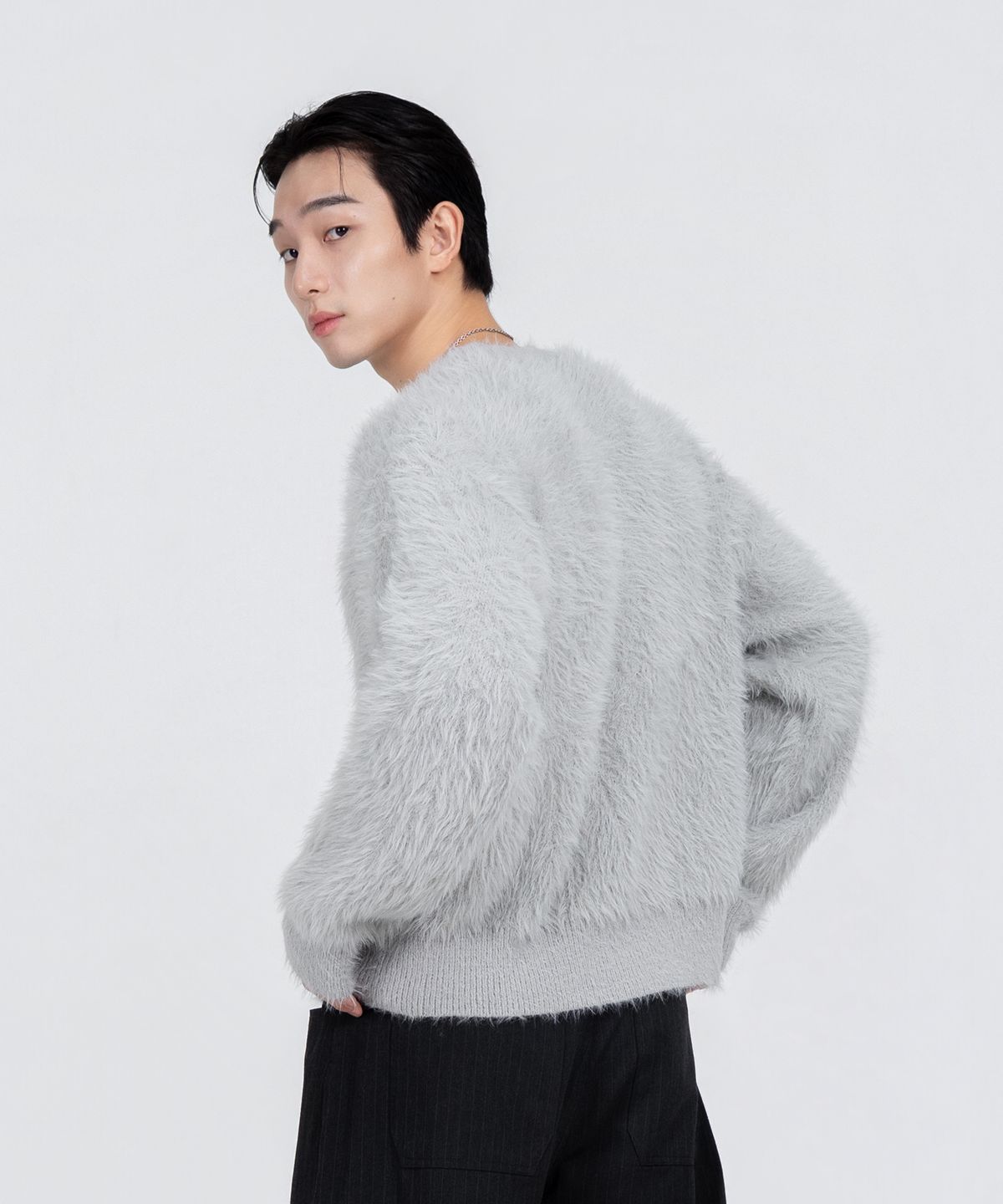 포스333(PHOS333) M Hairy Knit Sweater/Grey