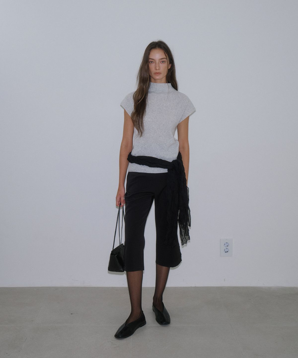 가더(GARDER) Wool Half Neck Knit (Gray)