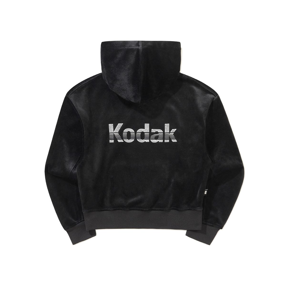 코닥(KODAK) 레인보우 벨벳 후드 티셔츠 우먼 BLACK