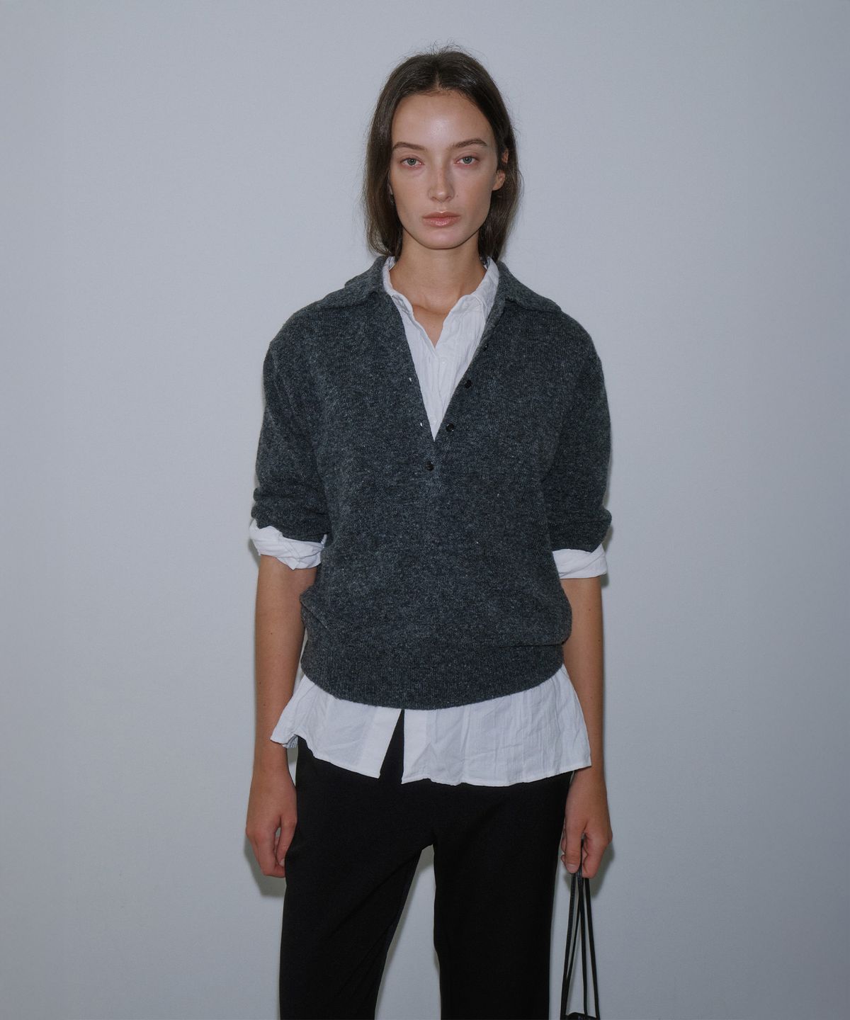 가더(GARDER) Vin Button Knit (Gray)