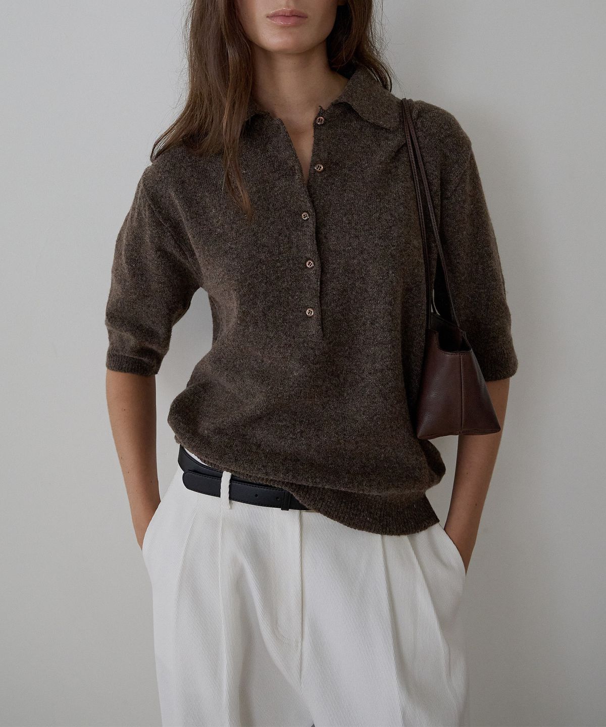 가더(GARDER) Vin Button Knit (Brown)