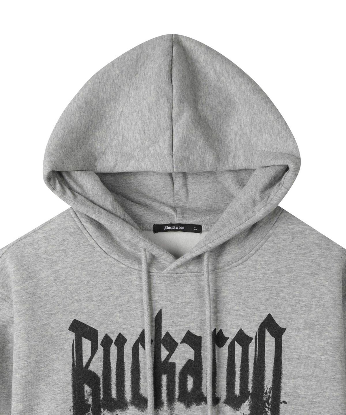 버커루(BUCKAROO) 공용 스플래시 로고 후디 멜란지 그레이