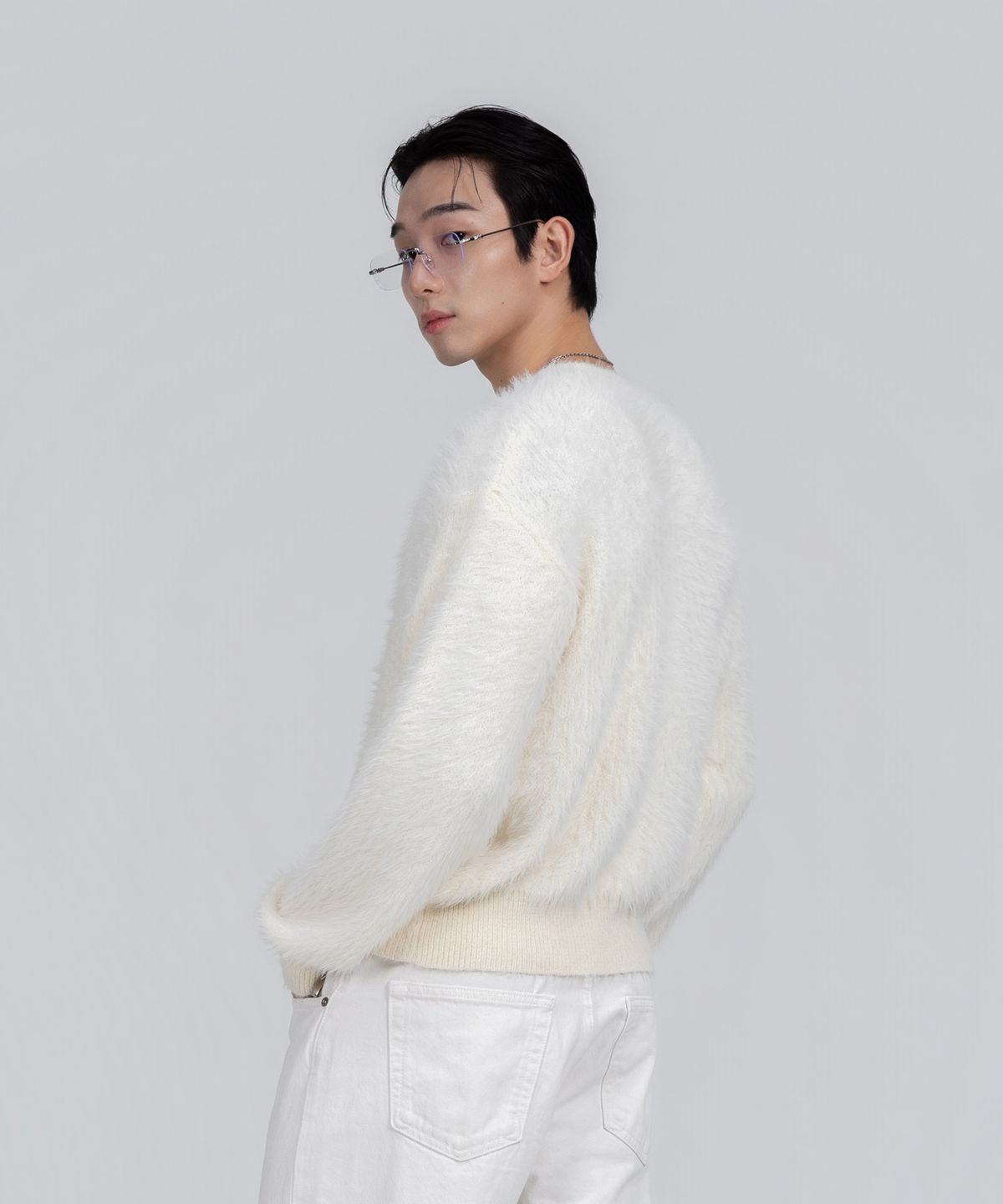 포스333(PHOS333) M Hairy Knit Sweater/Ivory