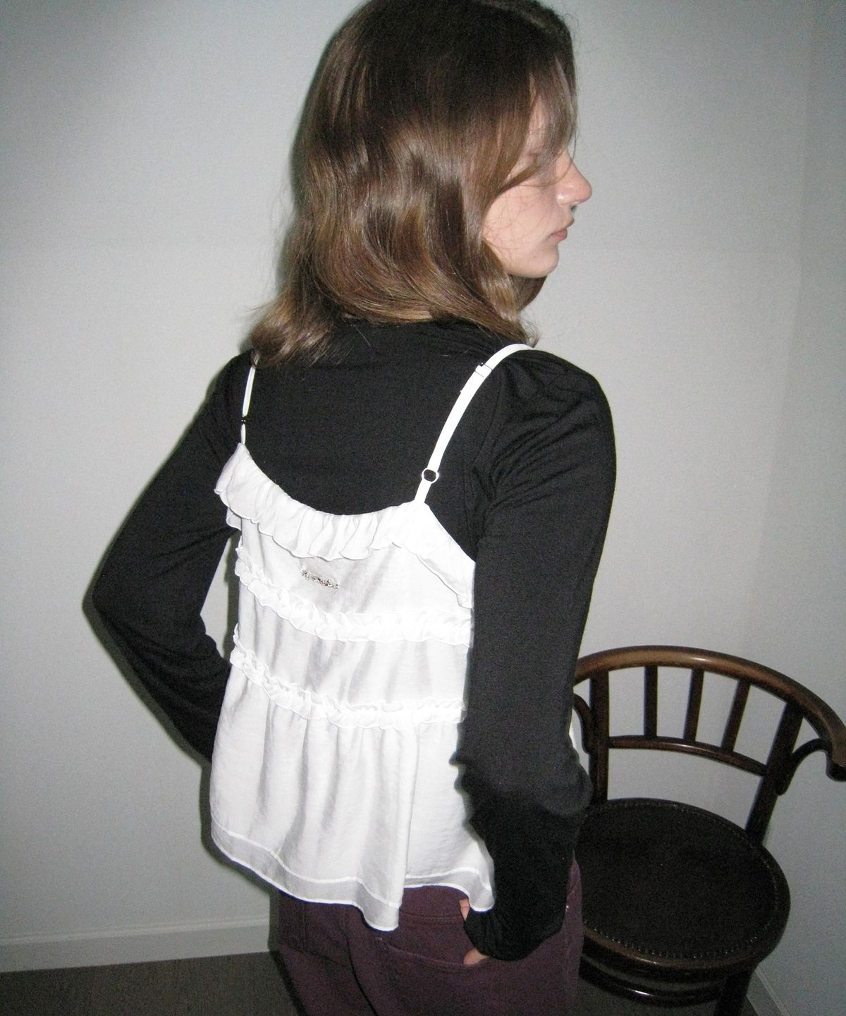 어패럴아카이브(APPAREL ARCHIVE) Blonde ribbon frill bustier - Ivory