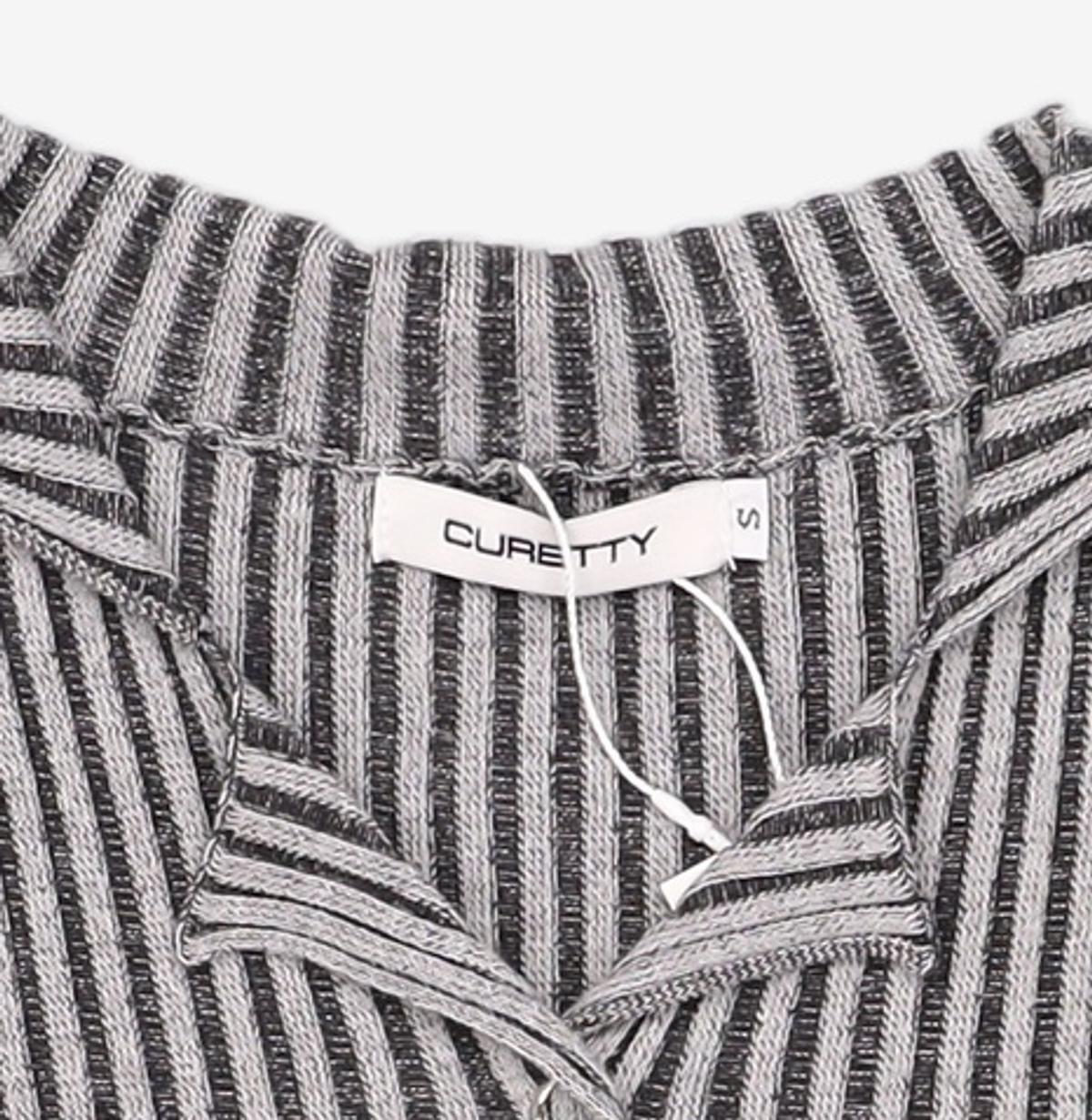 큐리티(CURETTY) C TWO TONE KNIT CARDIGAN_GREY S