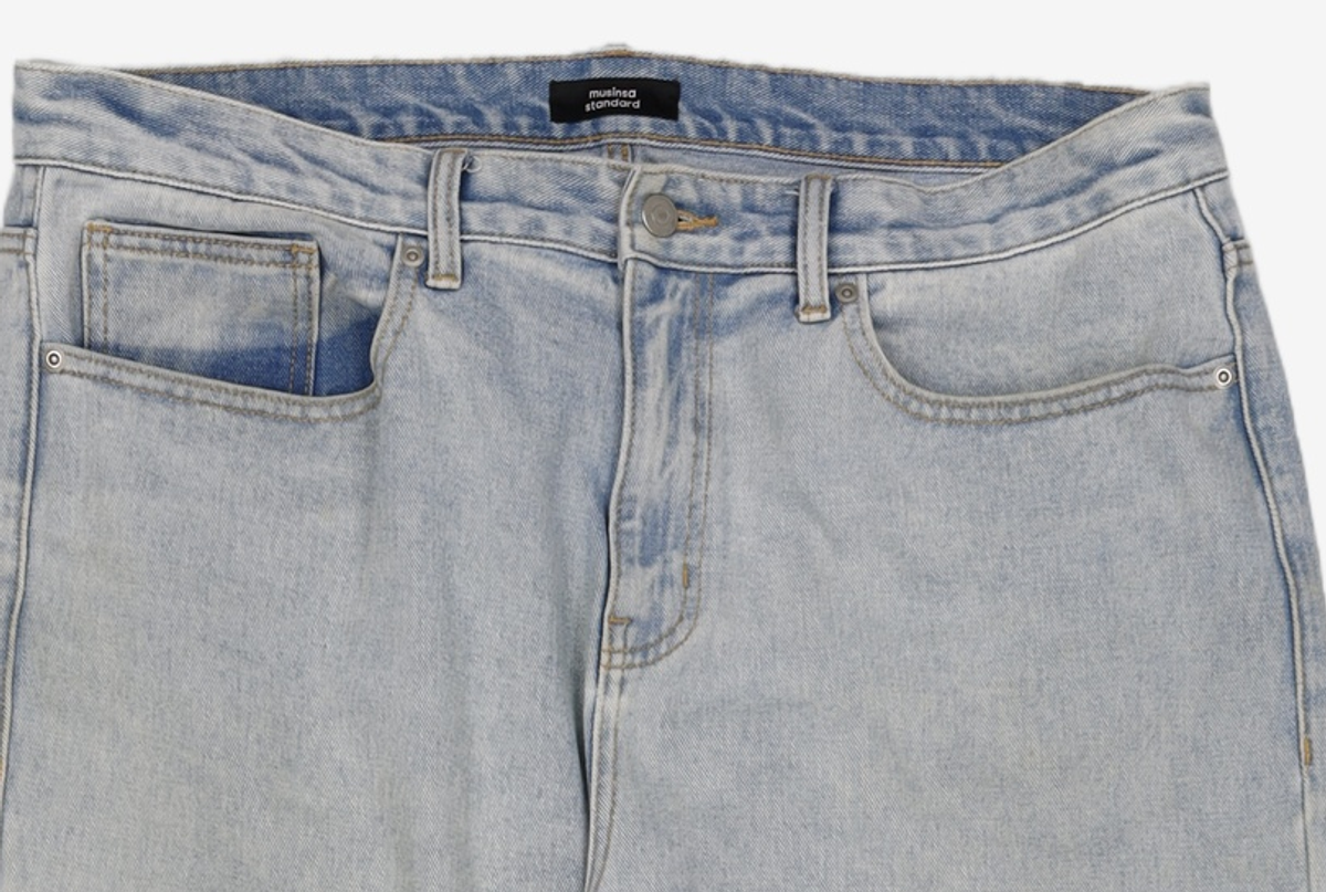 무신사 스탠다드(MUSINSA STANDARD) 스트레이트 데님 팬츠 [스카이 블루] 40