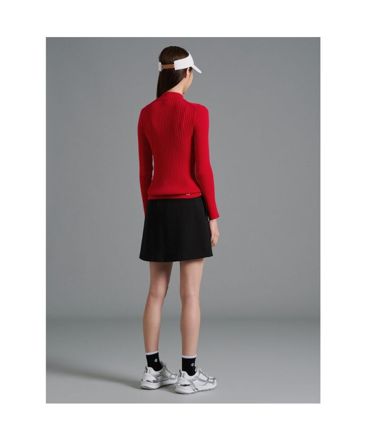 빈폴골프(BEANPOLE GOLF) [B_under] 여성 골지 하프집 니트 풀오버  레드