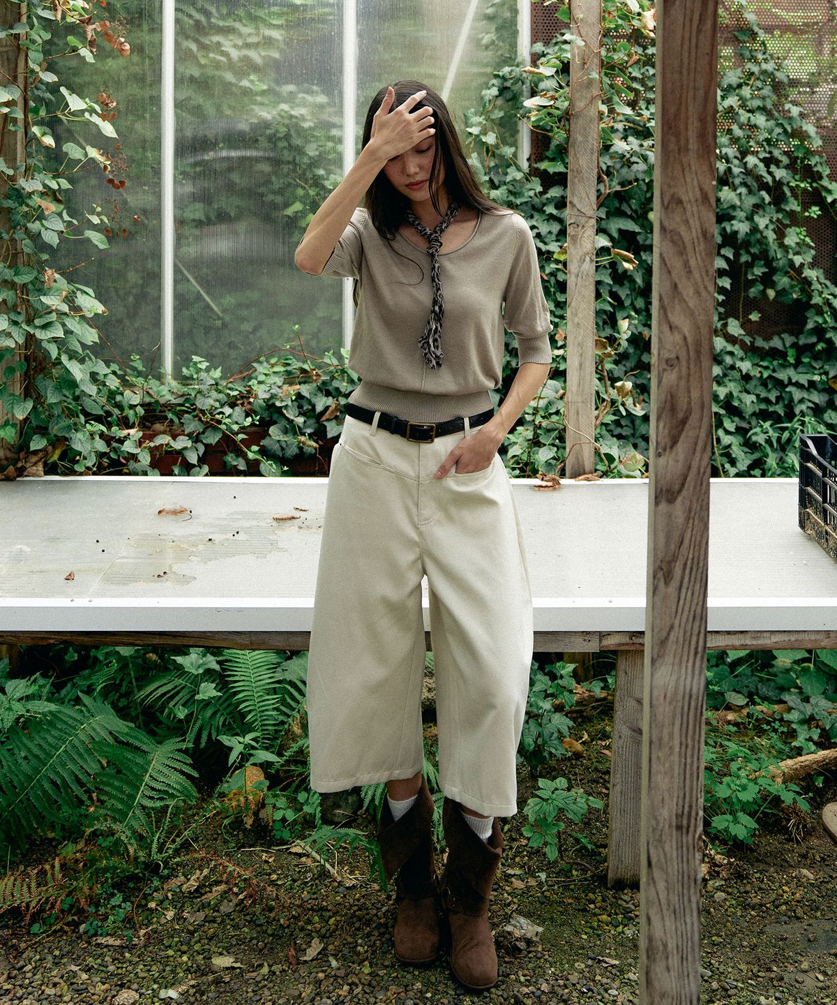 글로우노트(GLOWNOTE) Volume Barrel Wide Slacks(2COLOR)