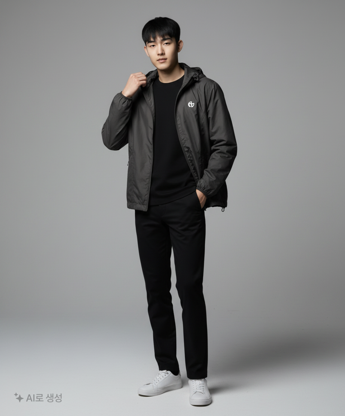 노매뉴얼(NOMANUAL) TRANSLUCENT HOODED JACKET - BLACK L
